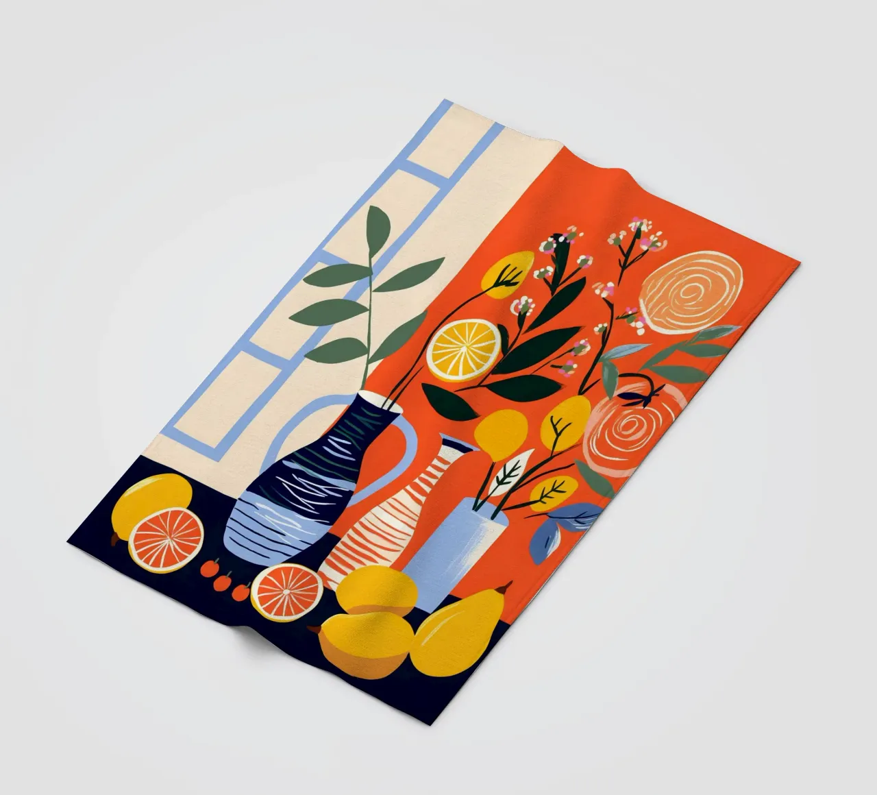 Frisches Zitronen Stillleben Kunstprint Fleecedecke von Whole©
