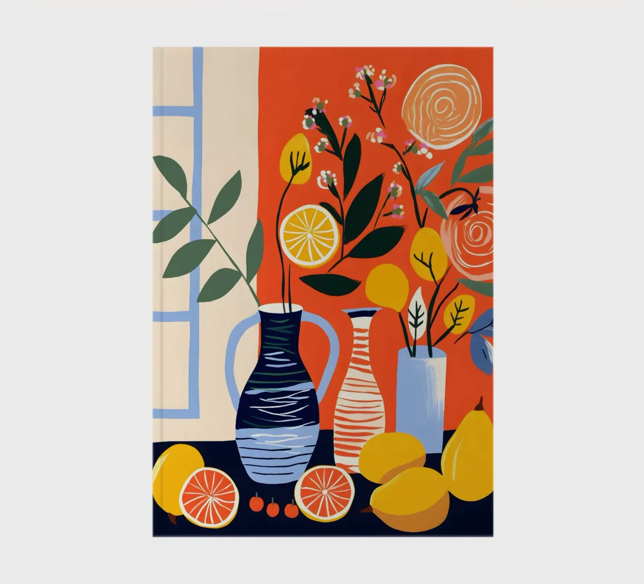 Fresh lemon still life art print notebook by Whole©