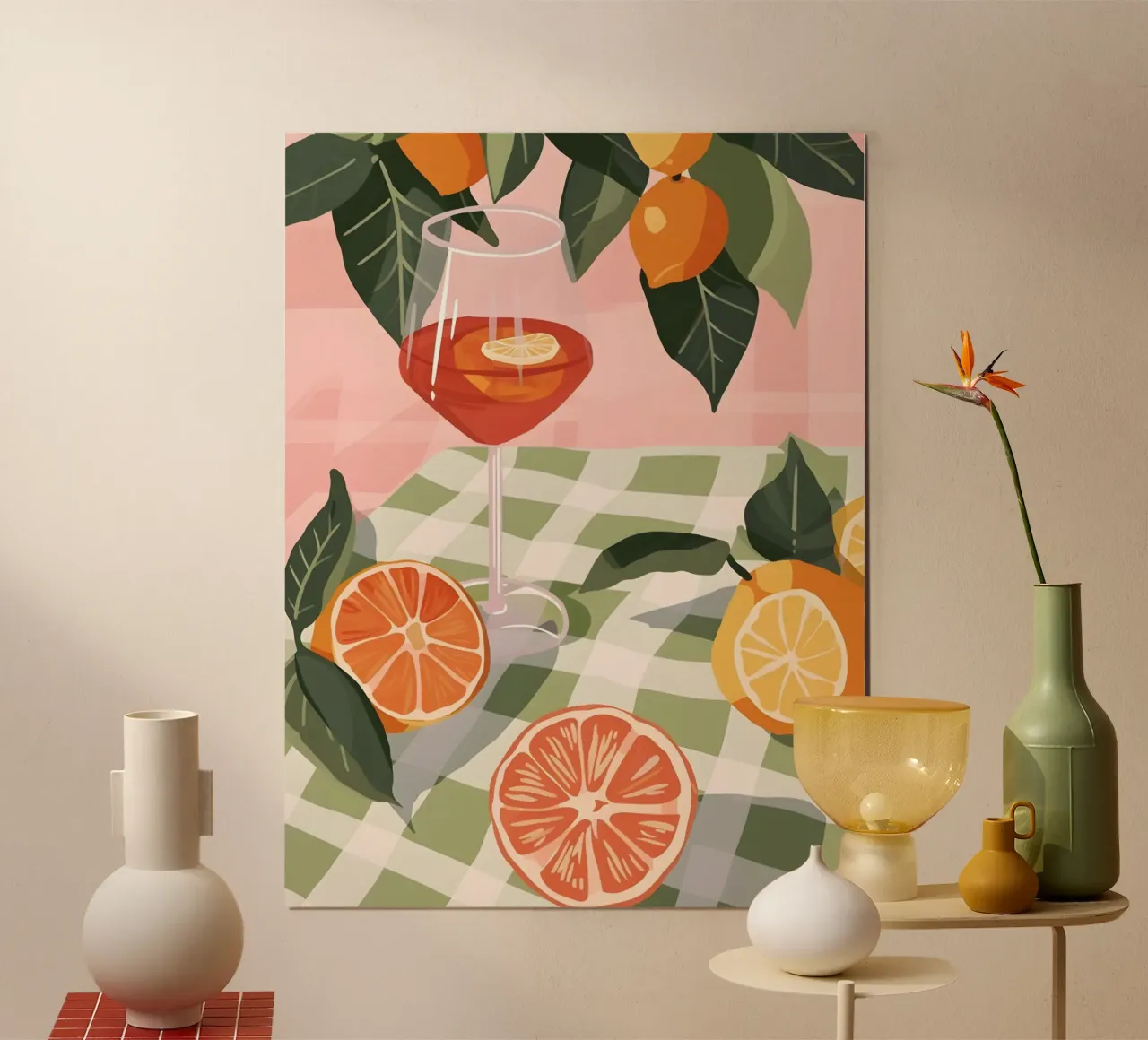 Citrus tuin zomerkunst poster met kunststof frame van Whole©