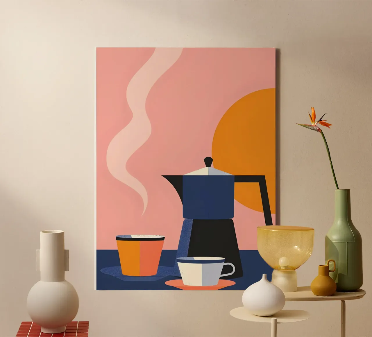 Espresso mattutino d'arte tela con Cornice a cassetta da Whole©