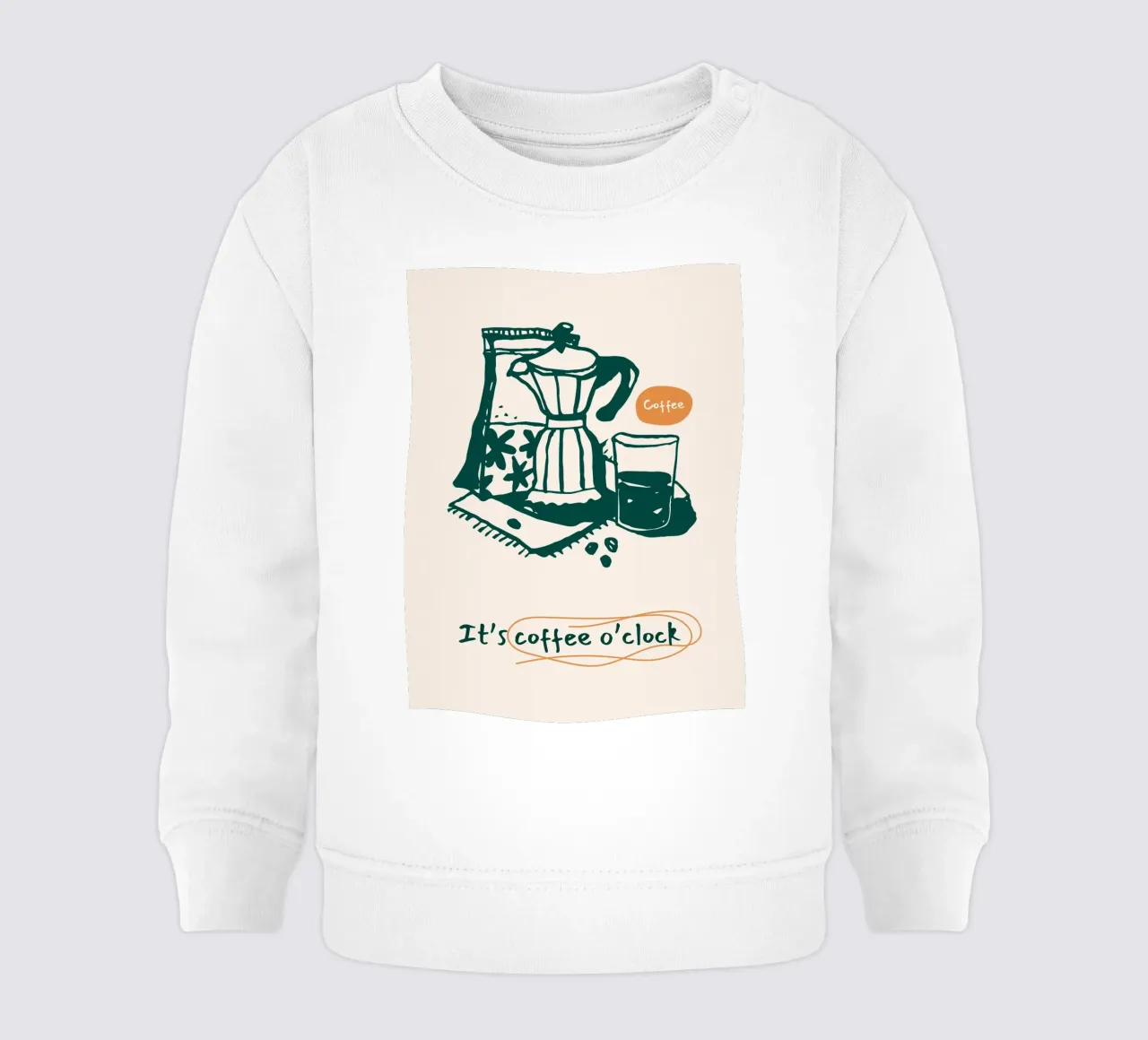 Caffè a ore Illustrazione felpa neonato da Whole©