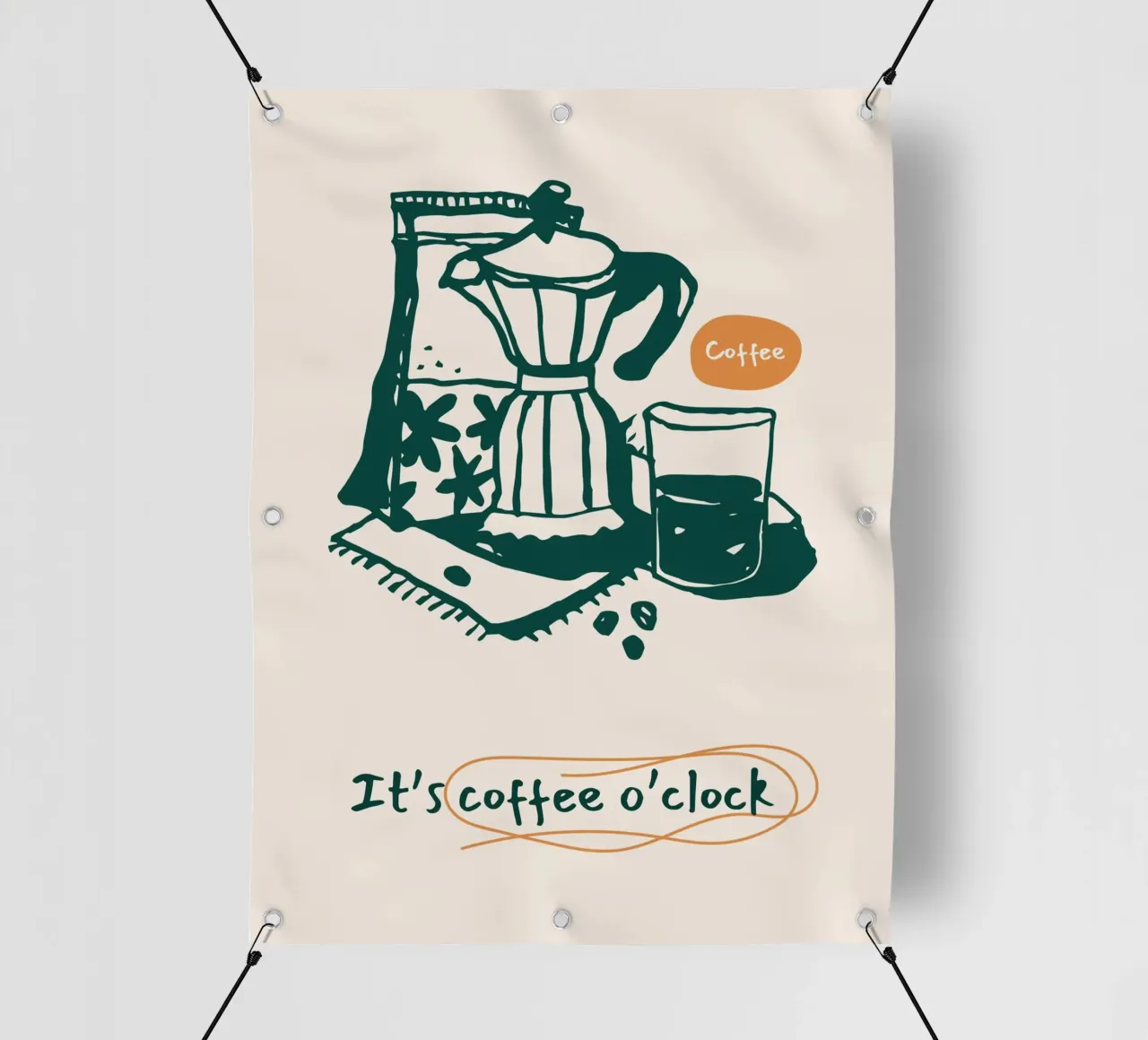 Caffè a ore Illustrazione telo in pvc da Whole©