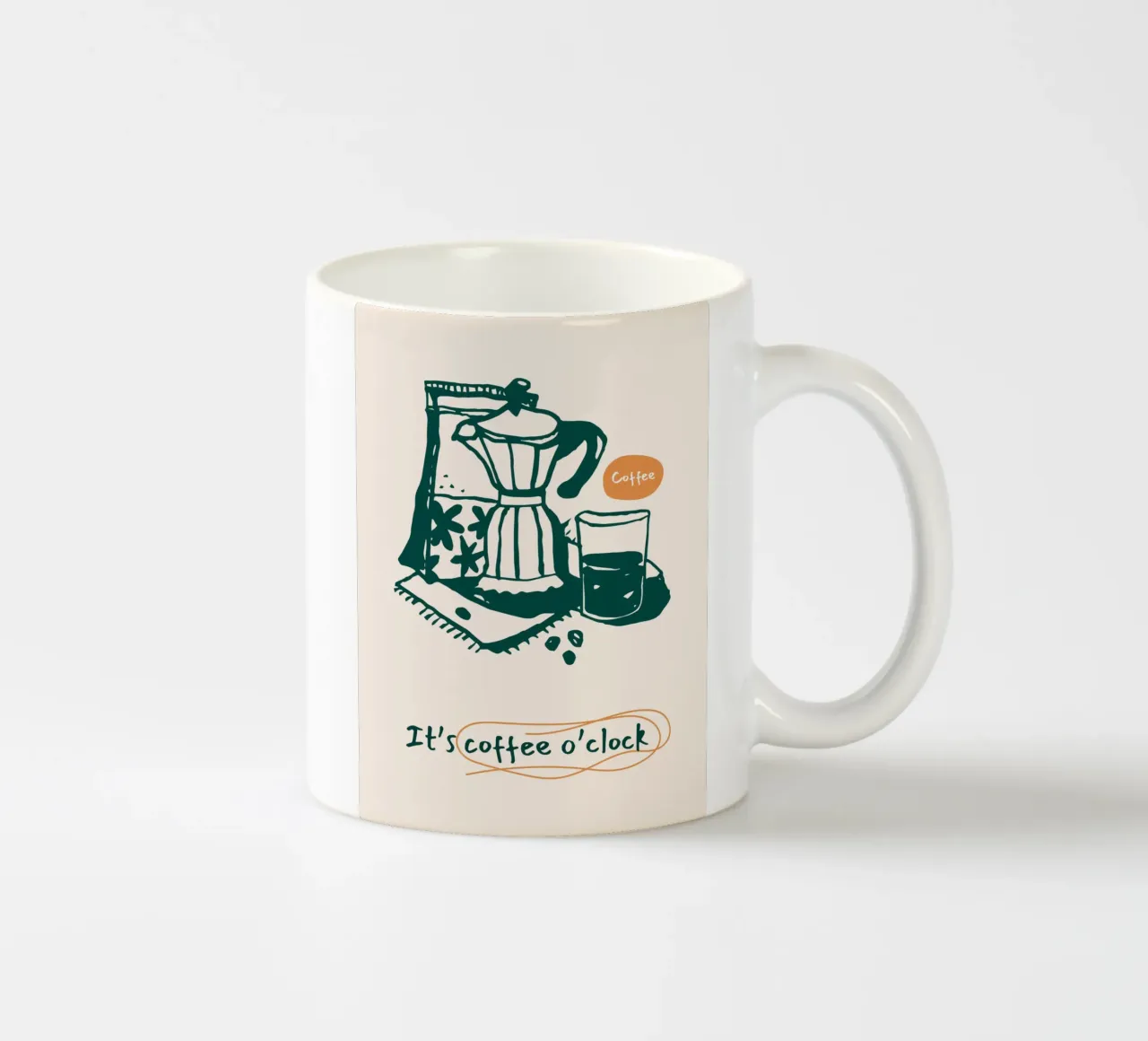 Caffè a ore Illustrazione tazza in ceramica da Whole©