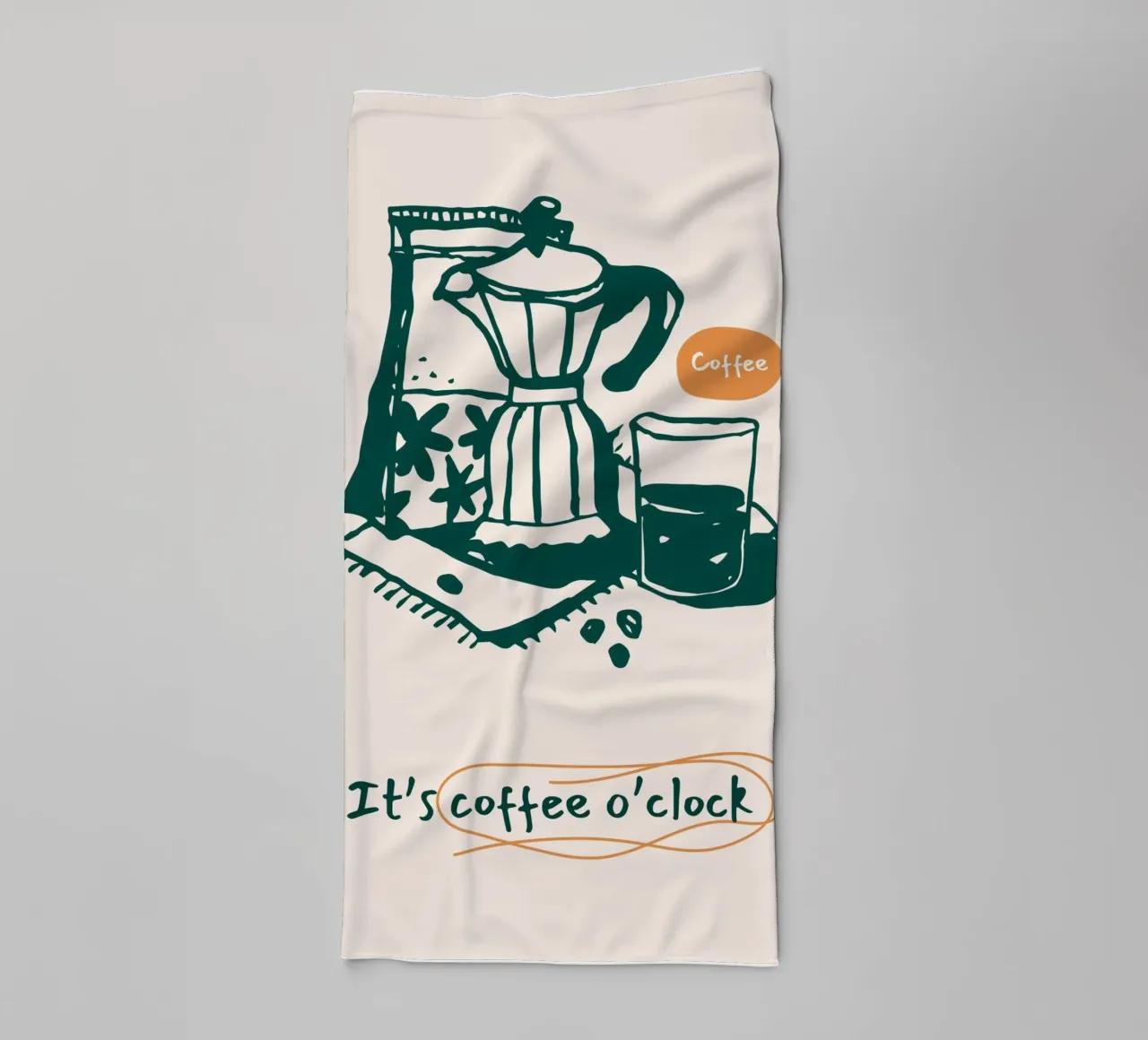 Caffè a ore Illustrazione asciugamano da bagno da Whole©