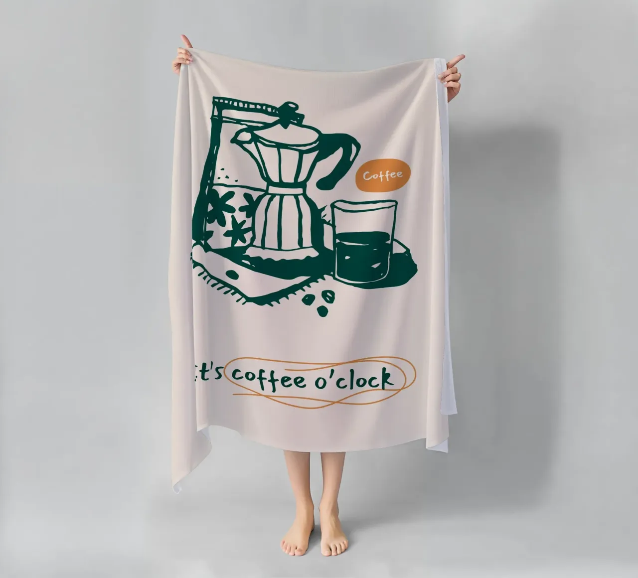 Caffè a ore Illustrazione telo mare da Whole©