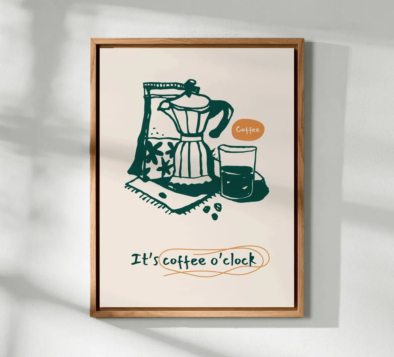 Caffè a ore Illustrazione alluminio dibond da Whole©
