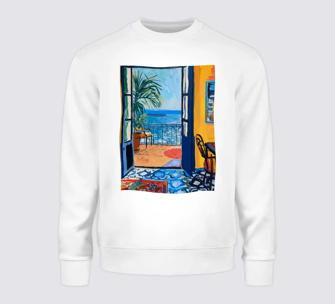 Arte en la terraza con vistas al mar sudadera de Whole©