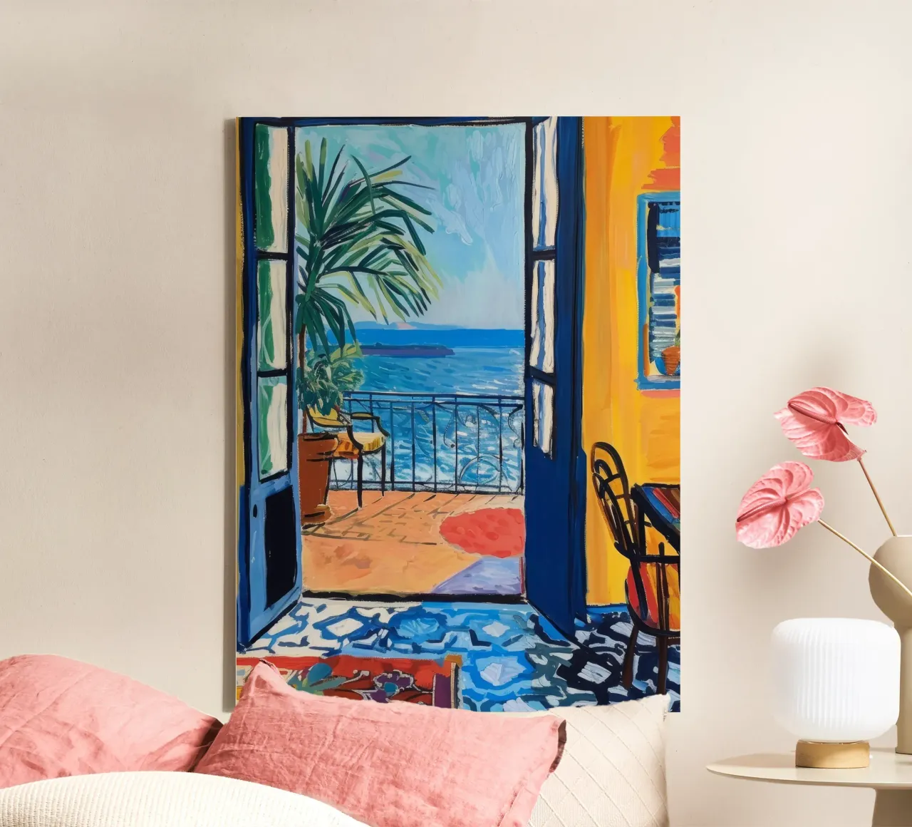 Vue sur la mer Terrasse Art toile avec Caisse américaine de Whole©