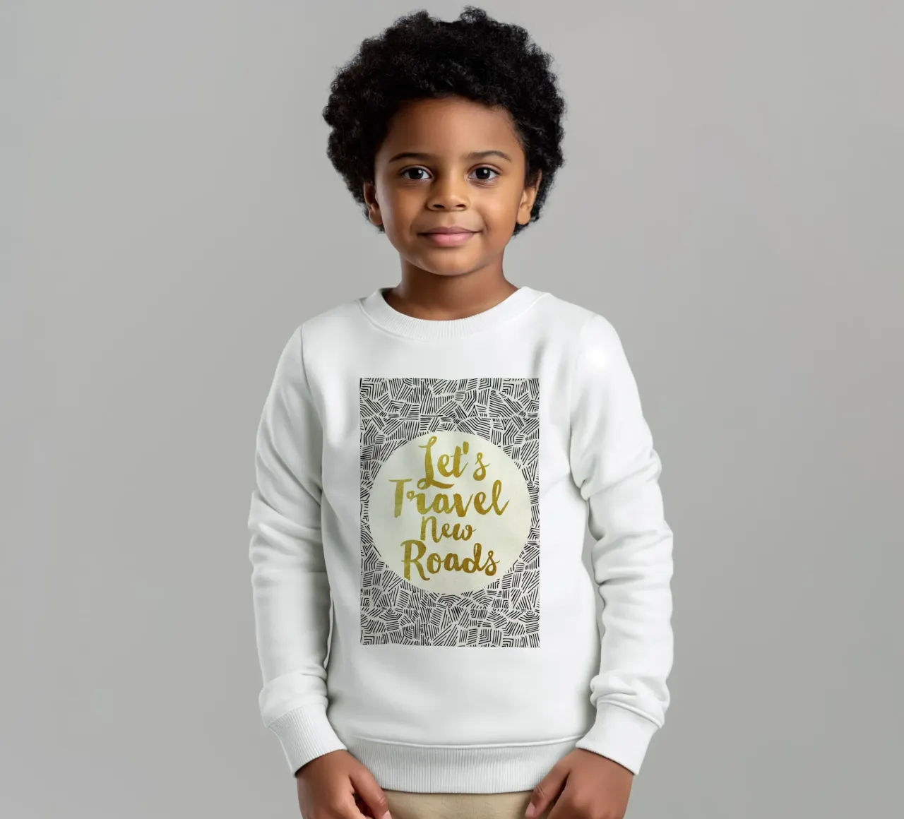 Let's Travel New Roads felpa bambino da Pom Graphic Design