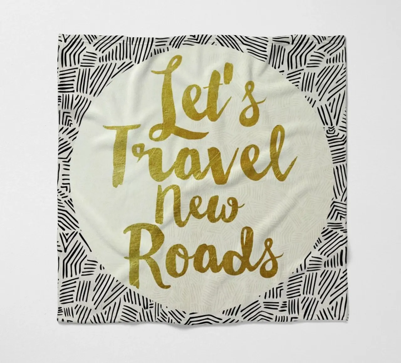 Let's Travel New Roads Fleecedecke von Pom Graphic Design