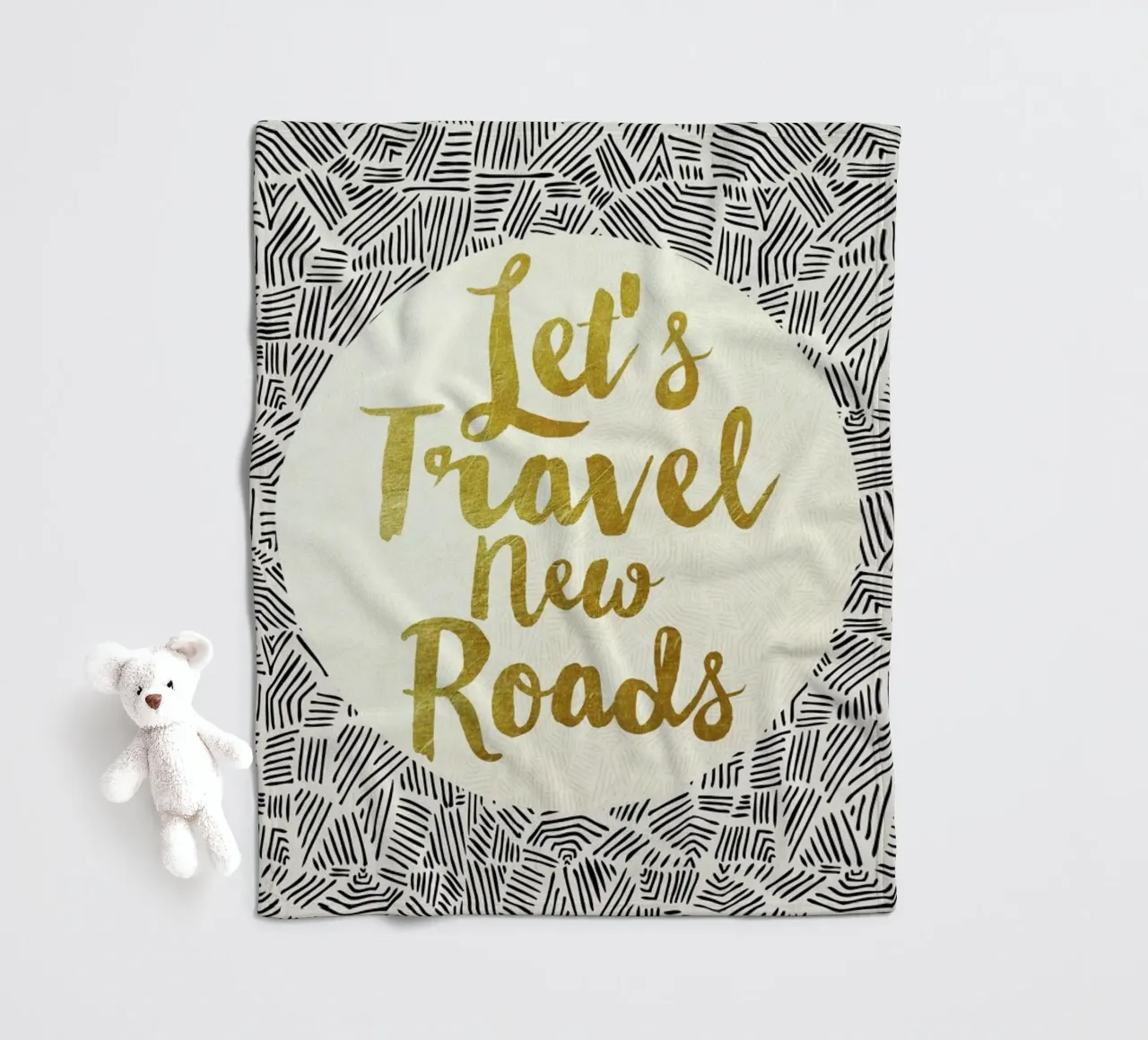 Let's Travel New Roads Fleecedecke von Pom Graphic Design