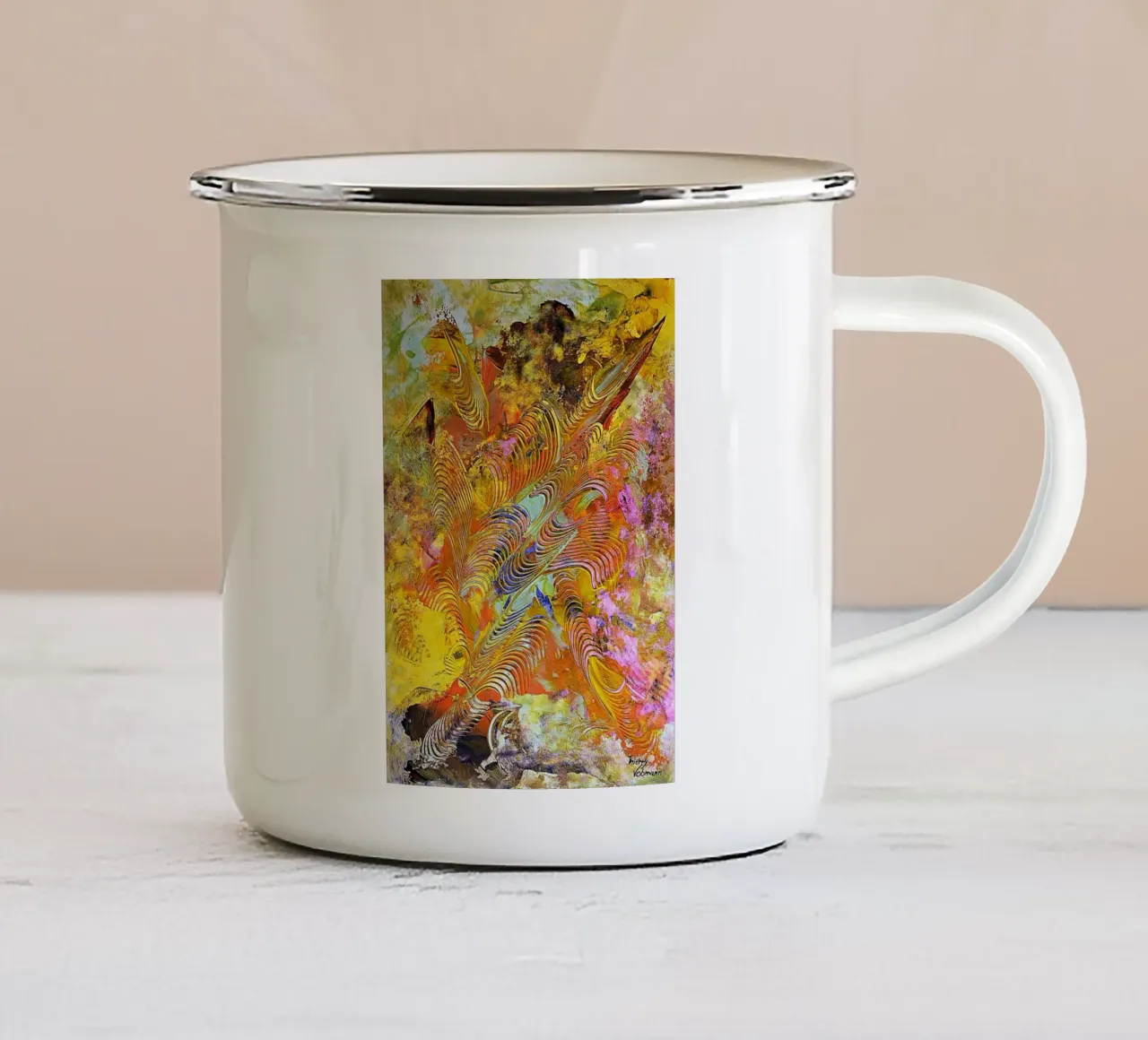 IDEAL GIFT 105 tazza in smalto da Thierry Vobmann Abstract painting