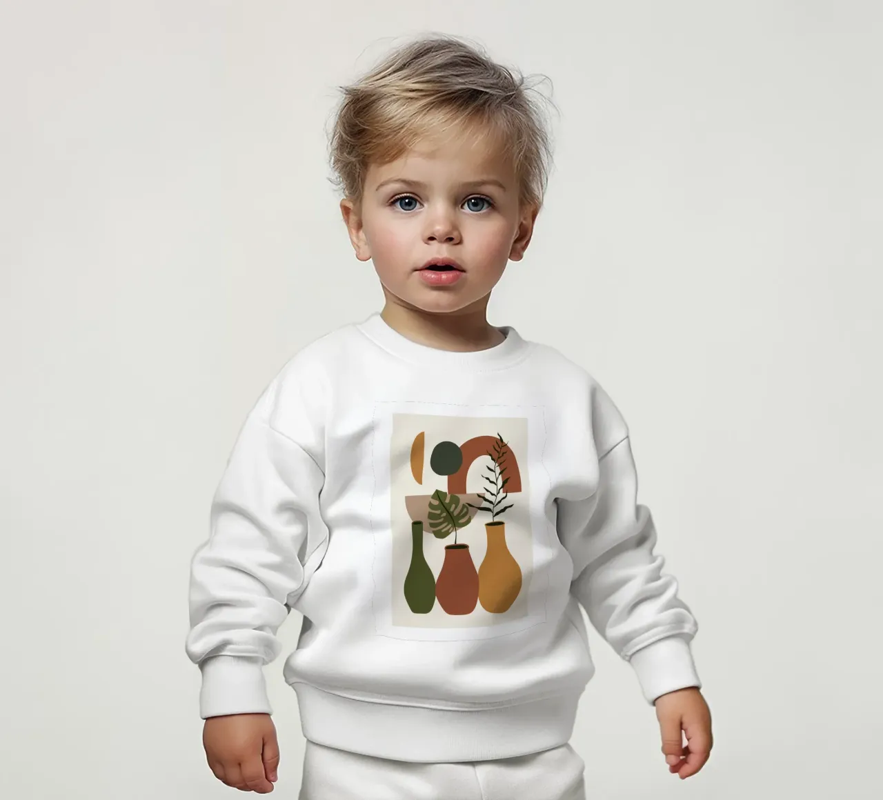 Ilustración de jarrones boho sudadera de bebé de Whole©