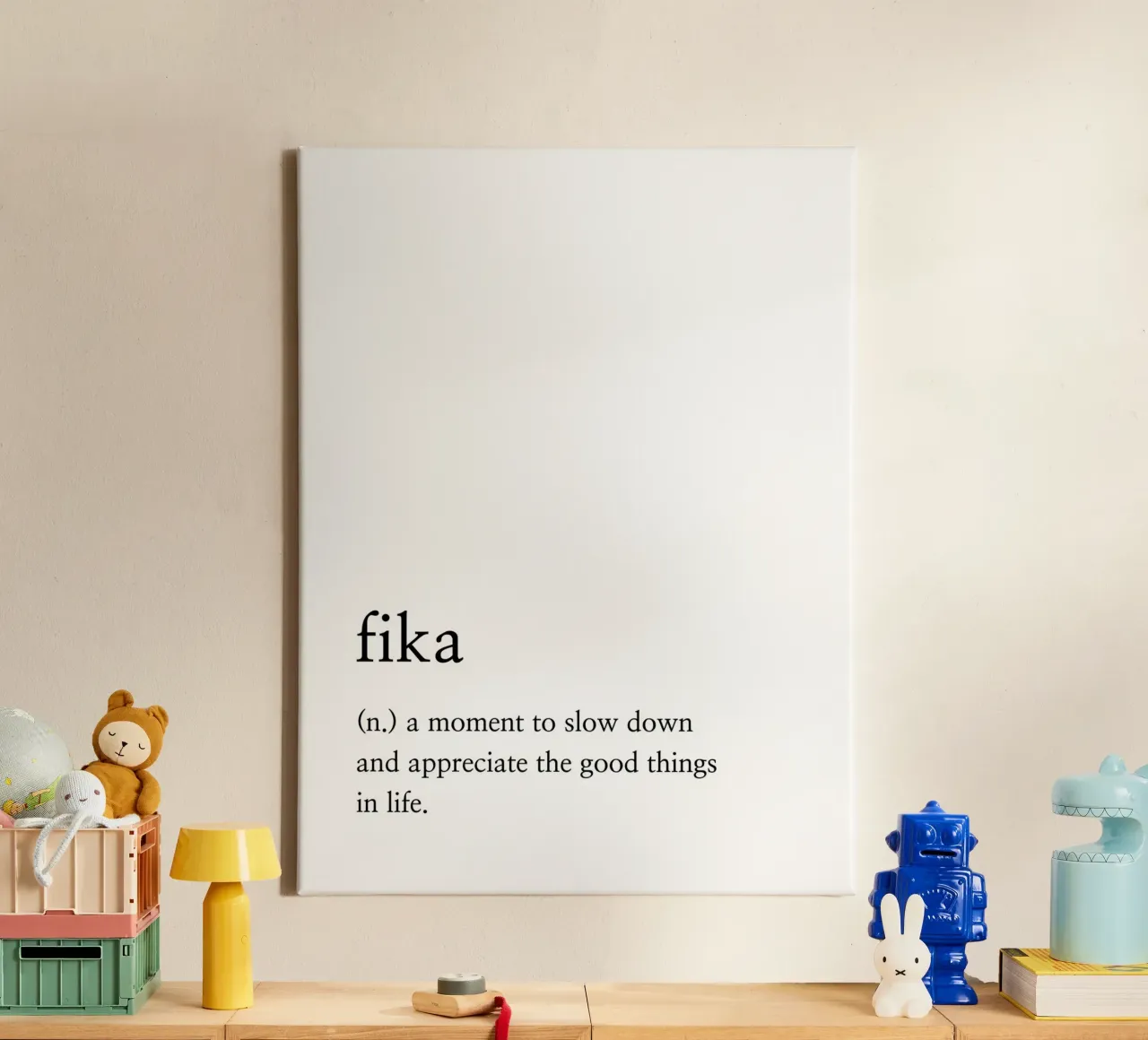 Fika meaning canvas by Paigaam Studio