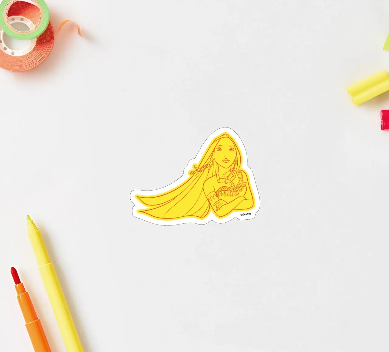 POCAHONTAS OUTLINE Sticker von DISNEY PRINCESS - Sticker Shop