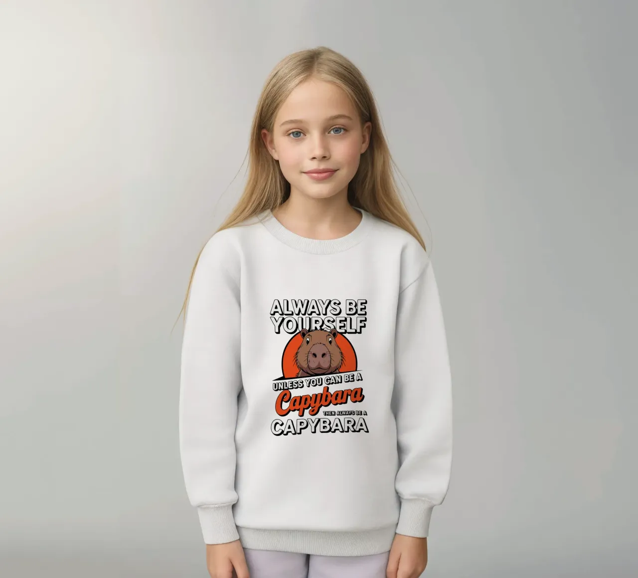Always be yourself unless you can be a capybara then always Kinder Sweatshirt von edsonramosart