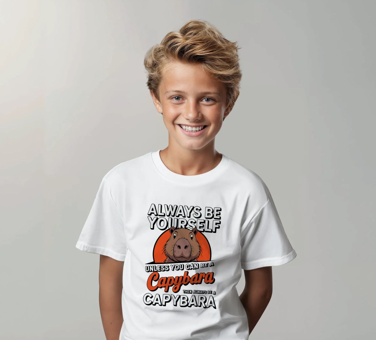 Always be yourself unless you can be a capybara then always t-shirt bambini da edsonramosart