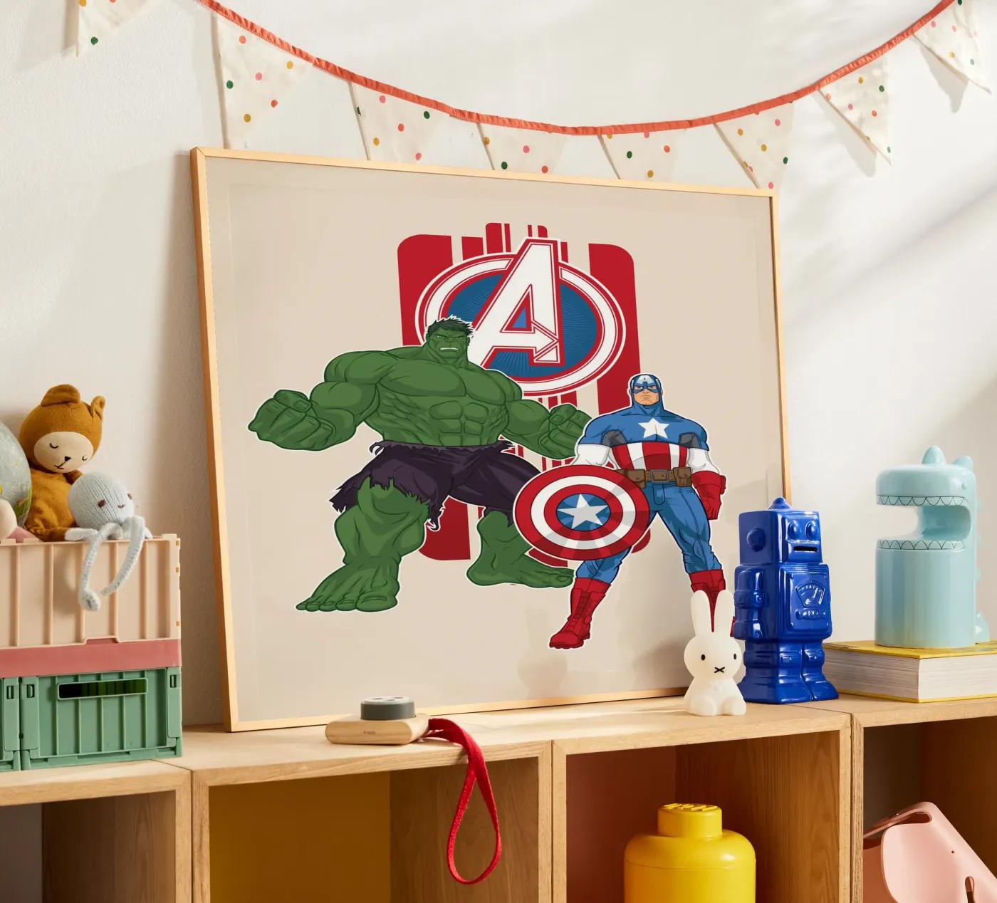 Hulk & Captain America im Einsatz poster de MARVEL Designs by JUNIQE