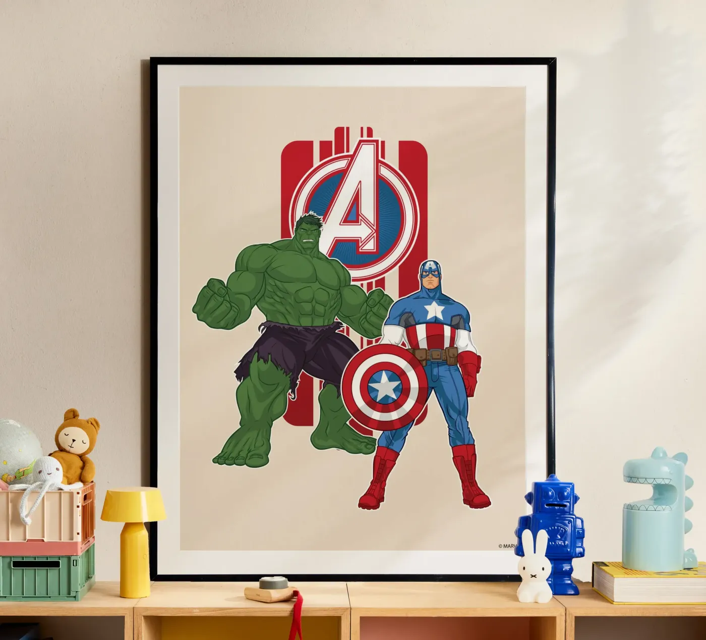 Hulk & Captain America im Einsatz poster de MARVEL Designs by JUNIQE