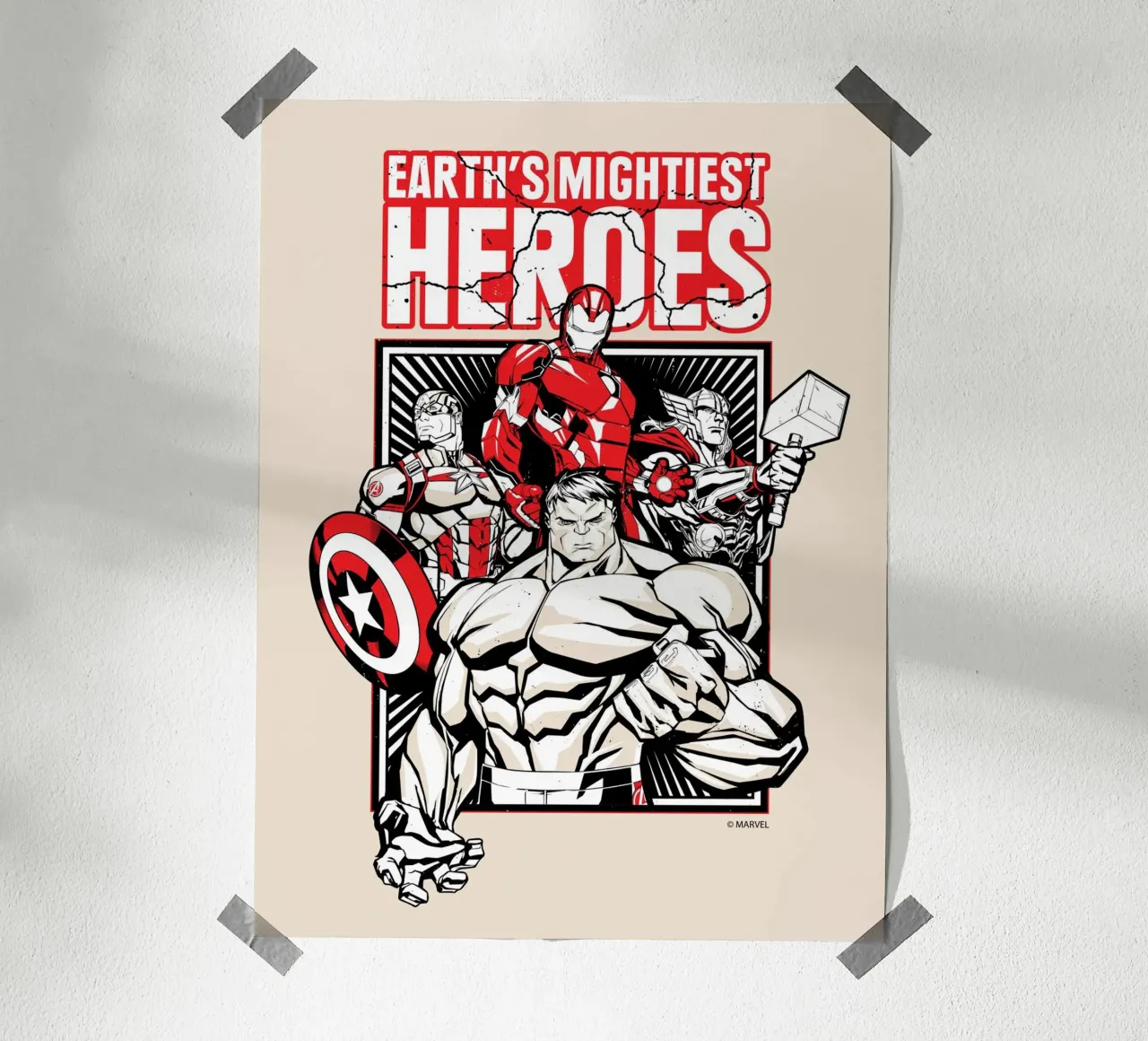 EARTH´S MIGHTIEST HEROES carta hahnemühle da MARVEL Designs by JUNIQE