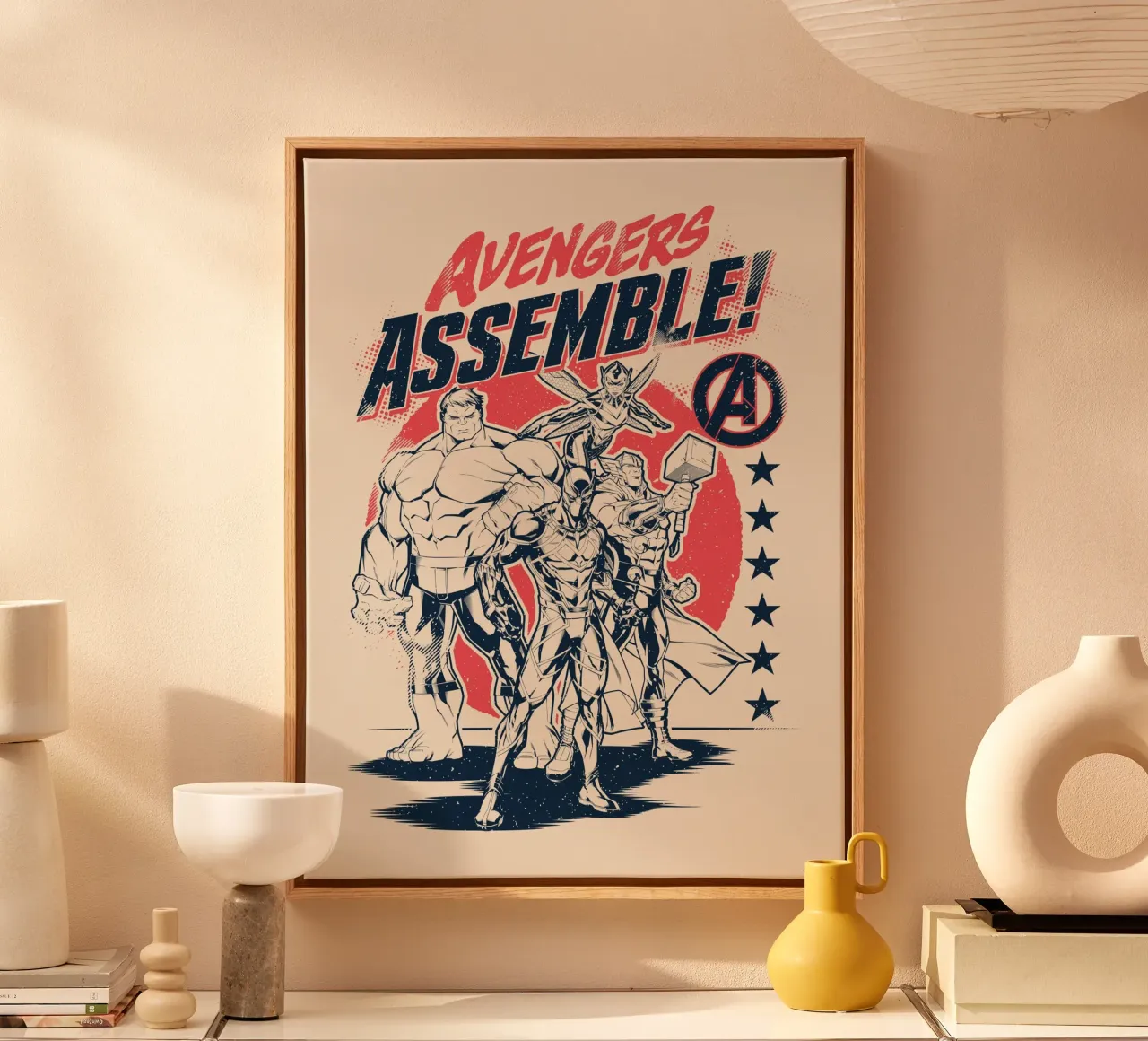 Avengers assemble! canvas with Floater frame by MARVEL Designs by JUNIQE