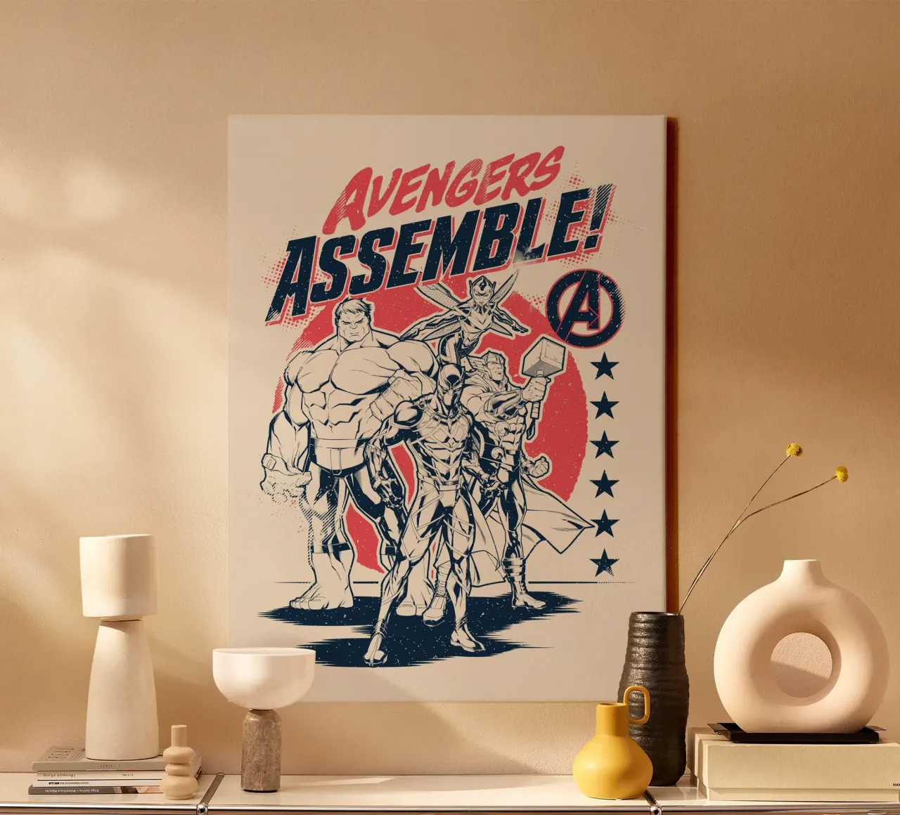 Avengers assemble! canvas with Floater frame by MARVEL Designs by JUNIQE