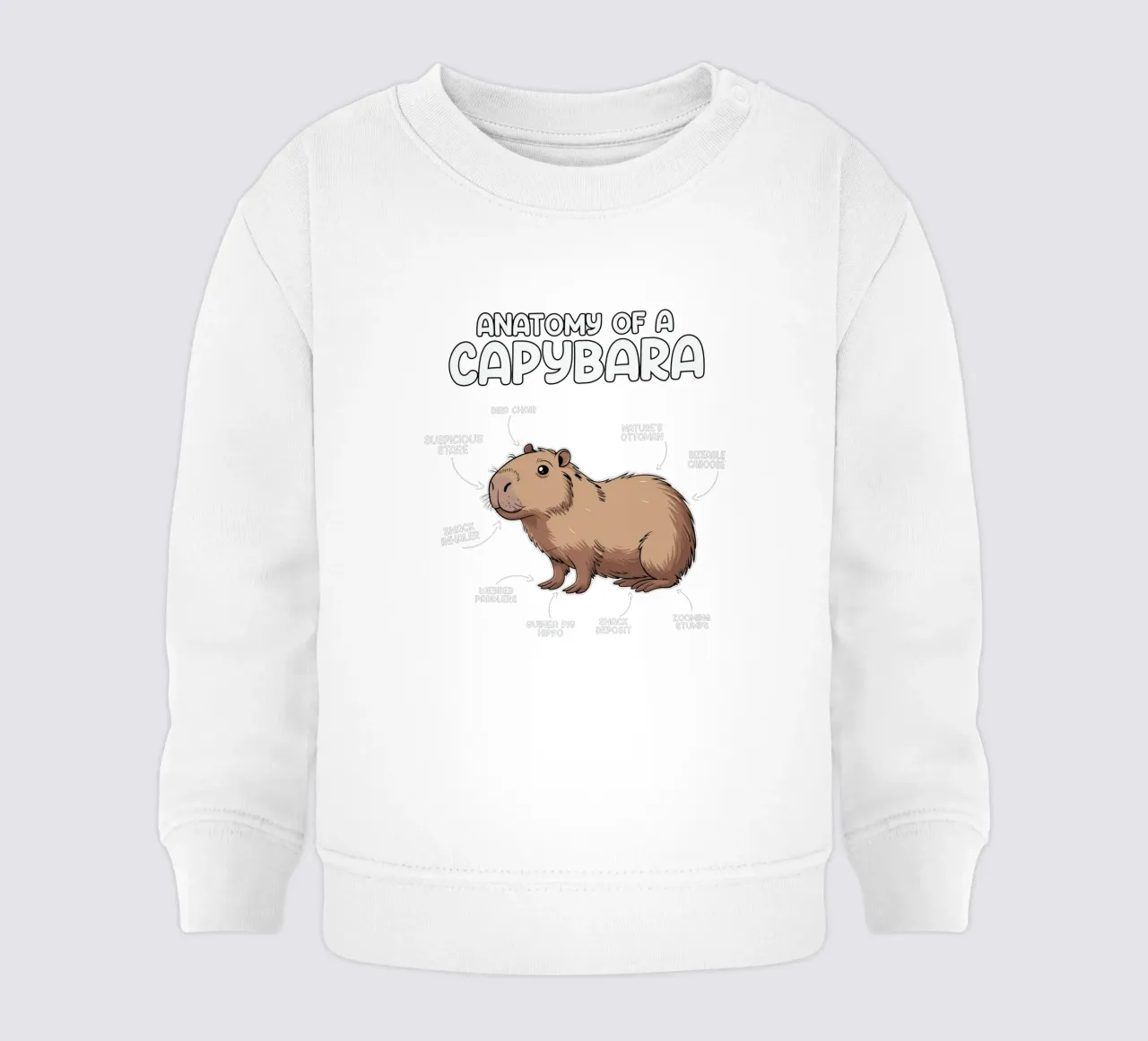 capybara anatomy felpa neonato da edsonramosart