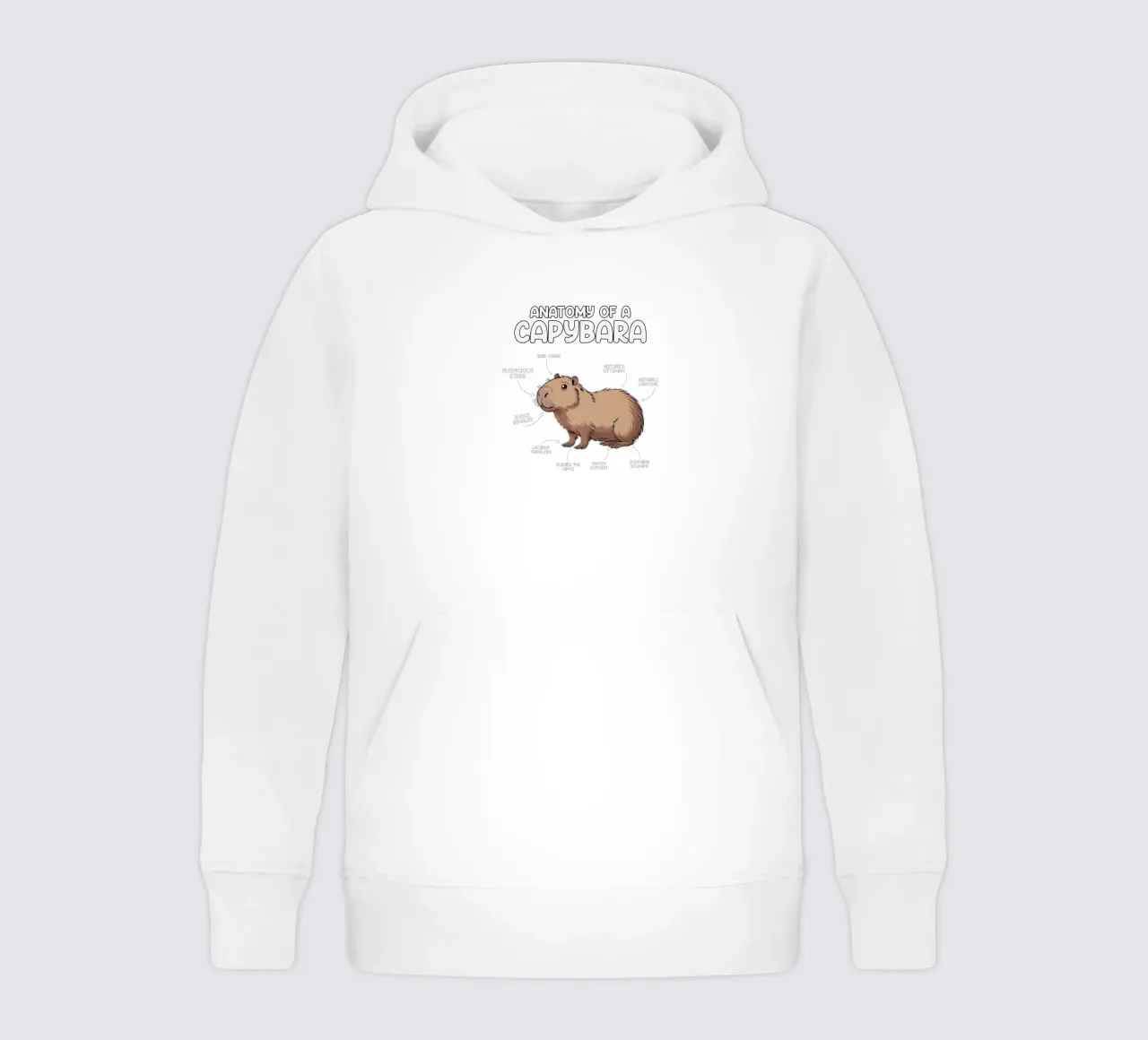 capybara anatomy felpa bambino con cappuccio da edsonramosart