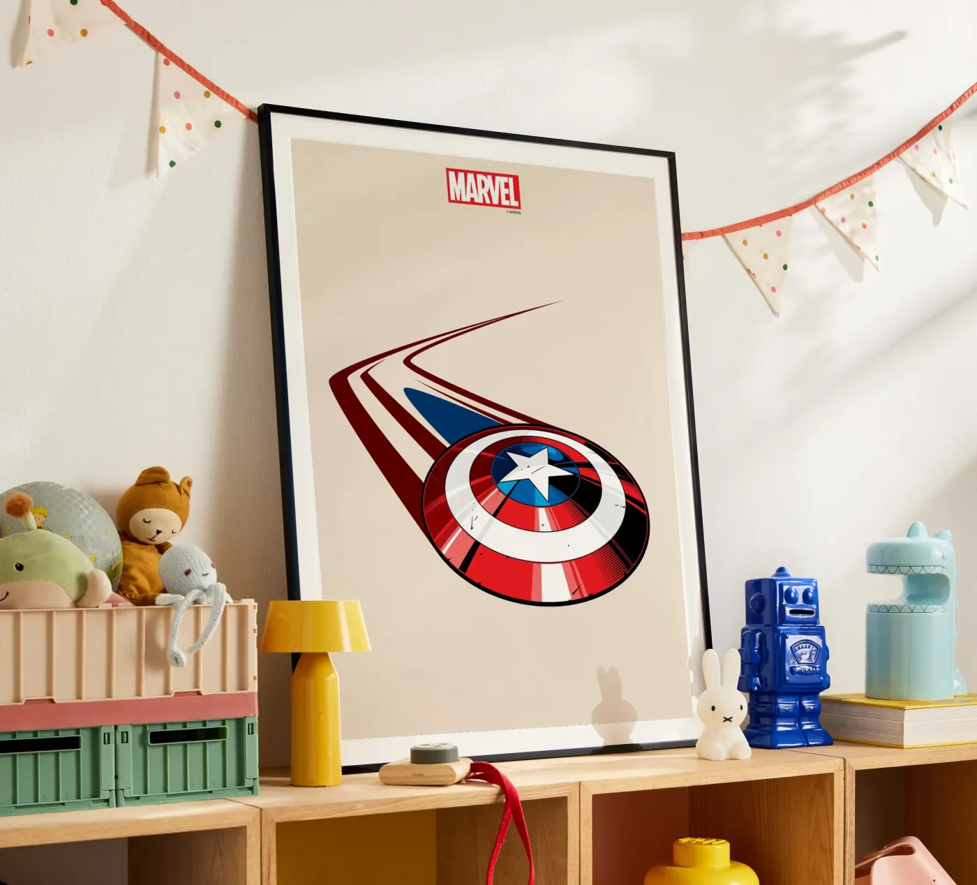 Captain Americas Schild poster van MARVEL Designs by JUNIQE