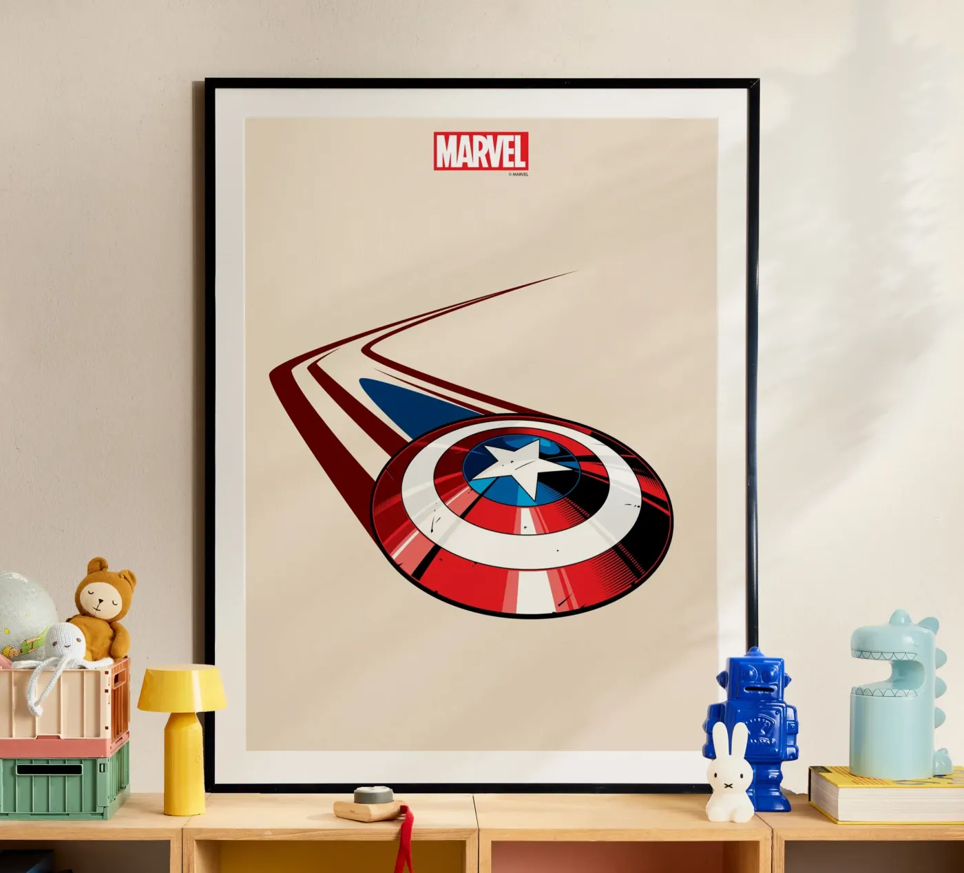 Captain Americas Schild poster van MARVEL Designs by JUNIQE
