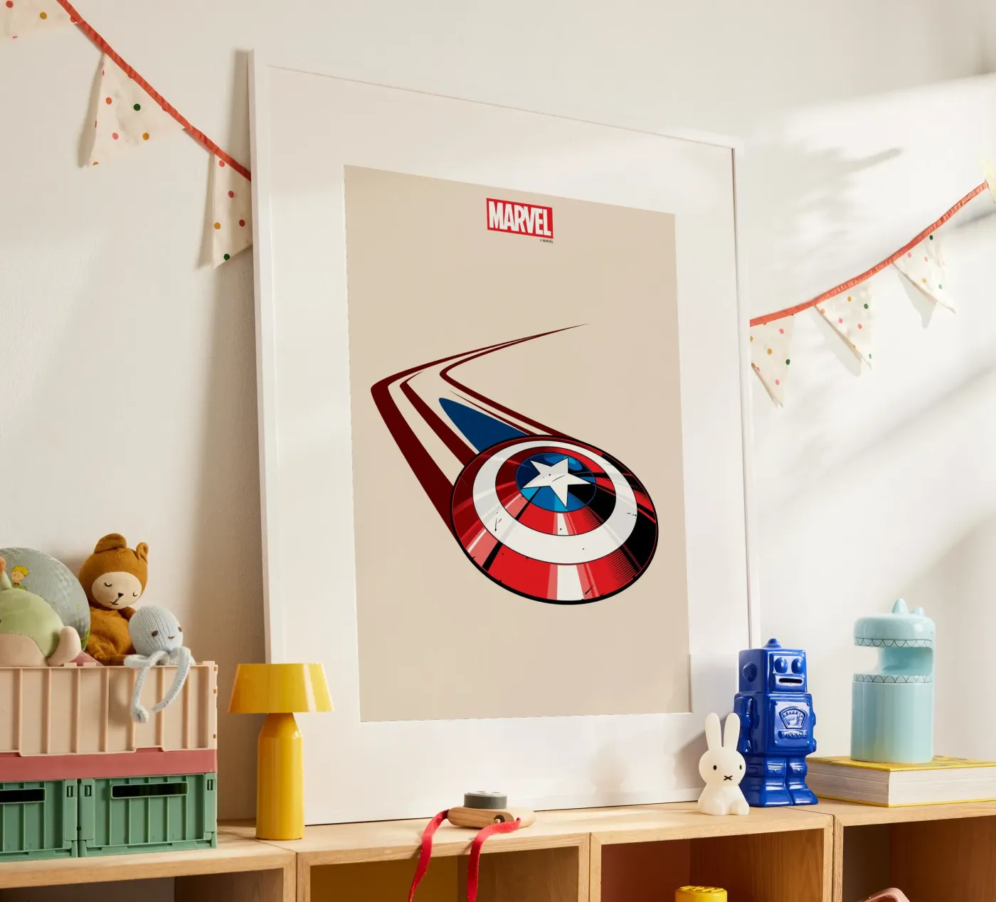 Captain Americas Schild poster van MARVEL Designs by JUNIQE