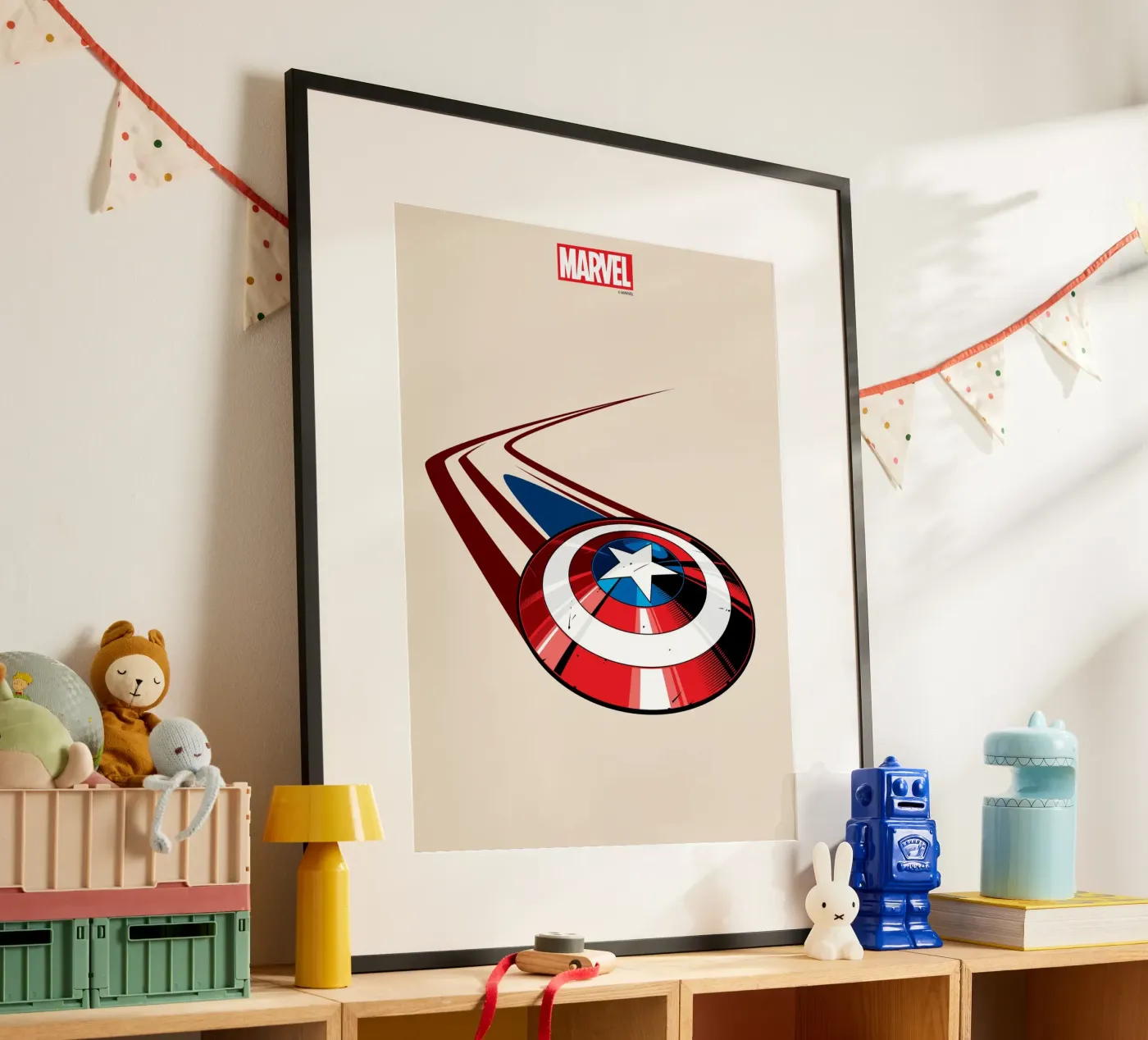 Captain Americas Schild poster van MARVEL Designs by JUNIQE