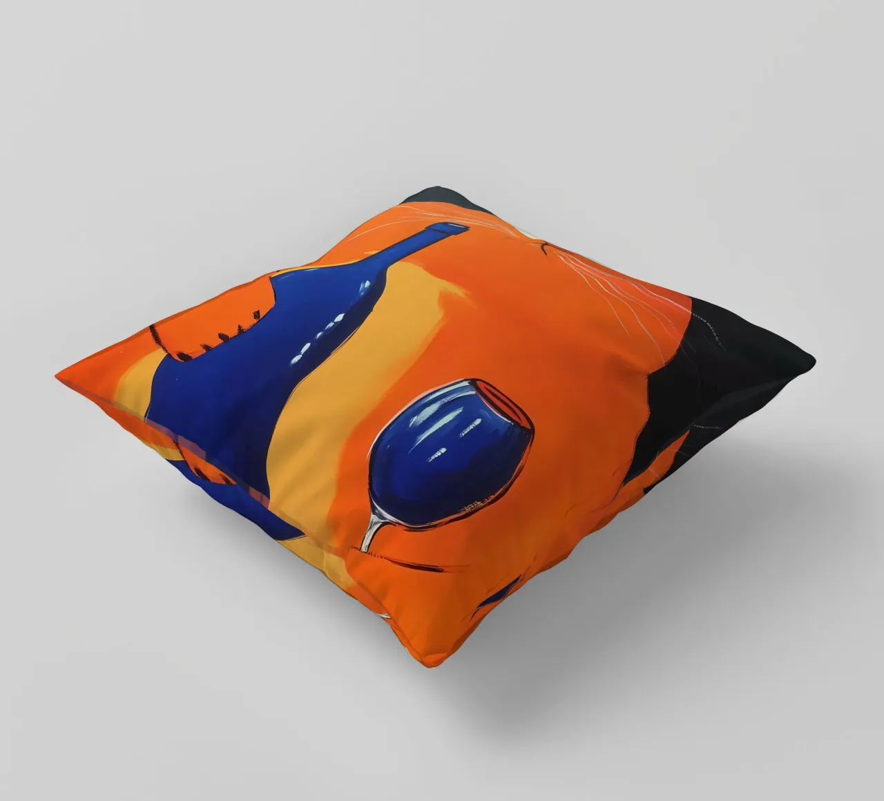 Gatto rosso con vino cuscino da IamHomeStudio