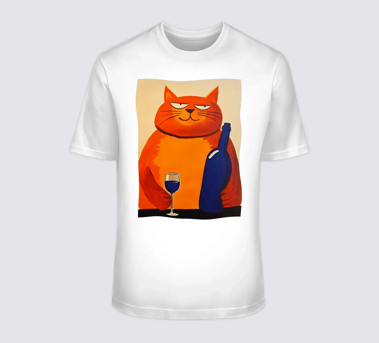 Red Cat with Wine 2 t-shirt by IamHomeStudio