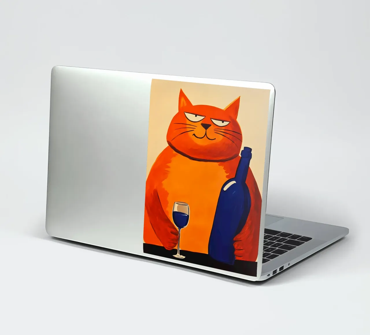 Red Cat with Wine 2 sticker by IamHomeStudio