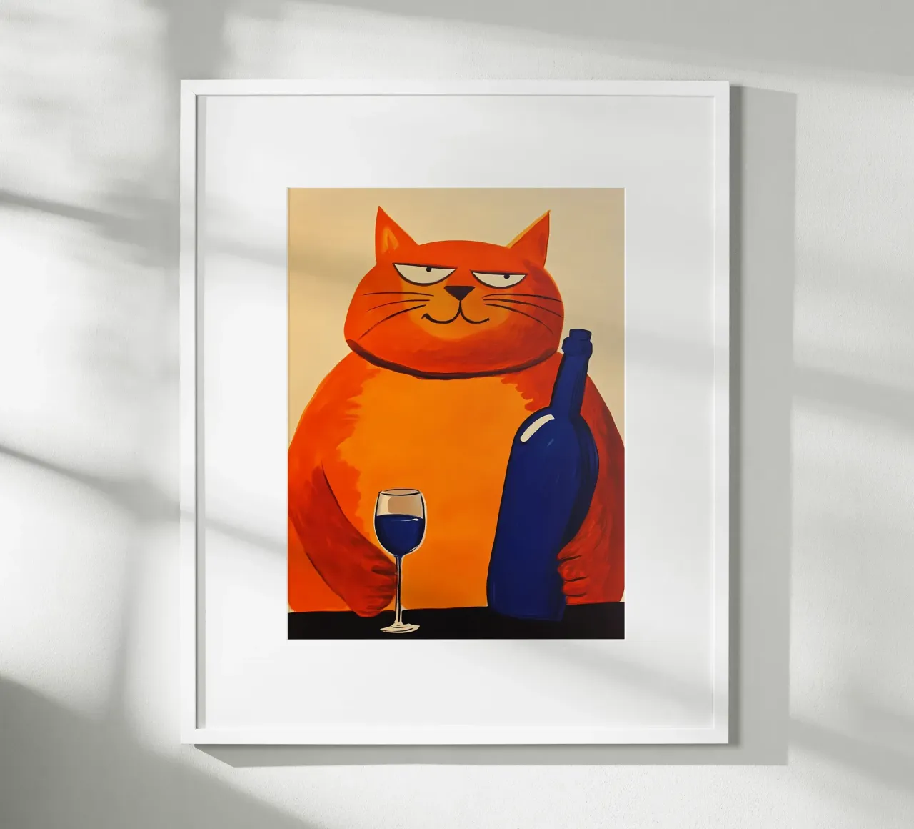 Gatto rosso con vino 2 carta hahnemühle da IamHomeStudio