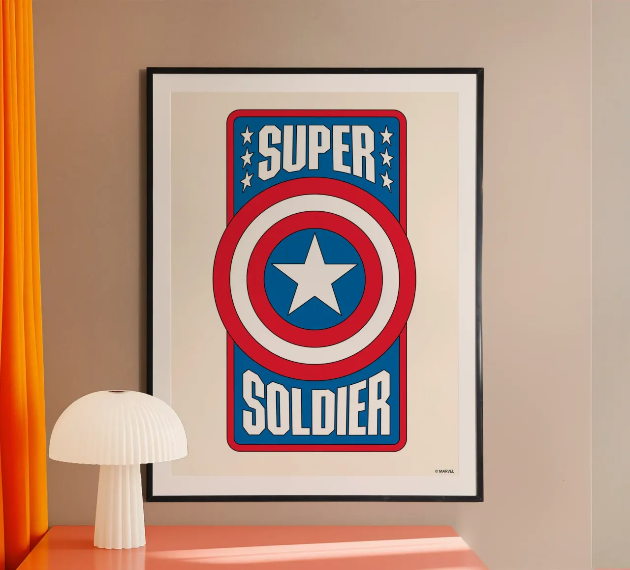 super soldier poster con telaio in alluminio da MARVEL Designs by JUNIQE