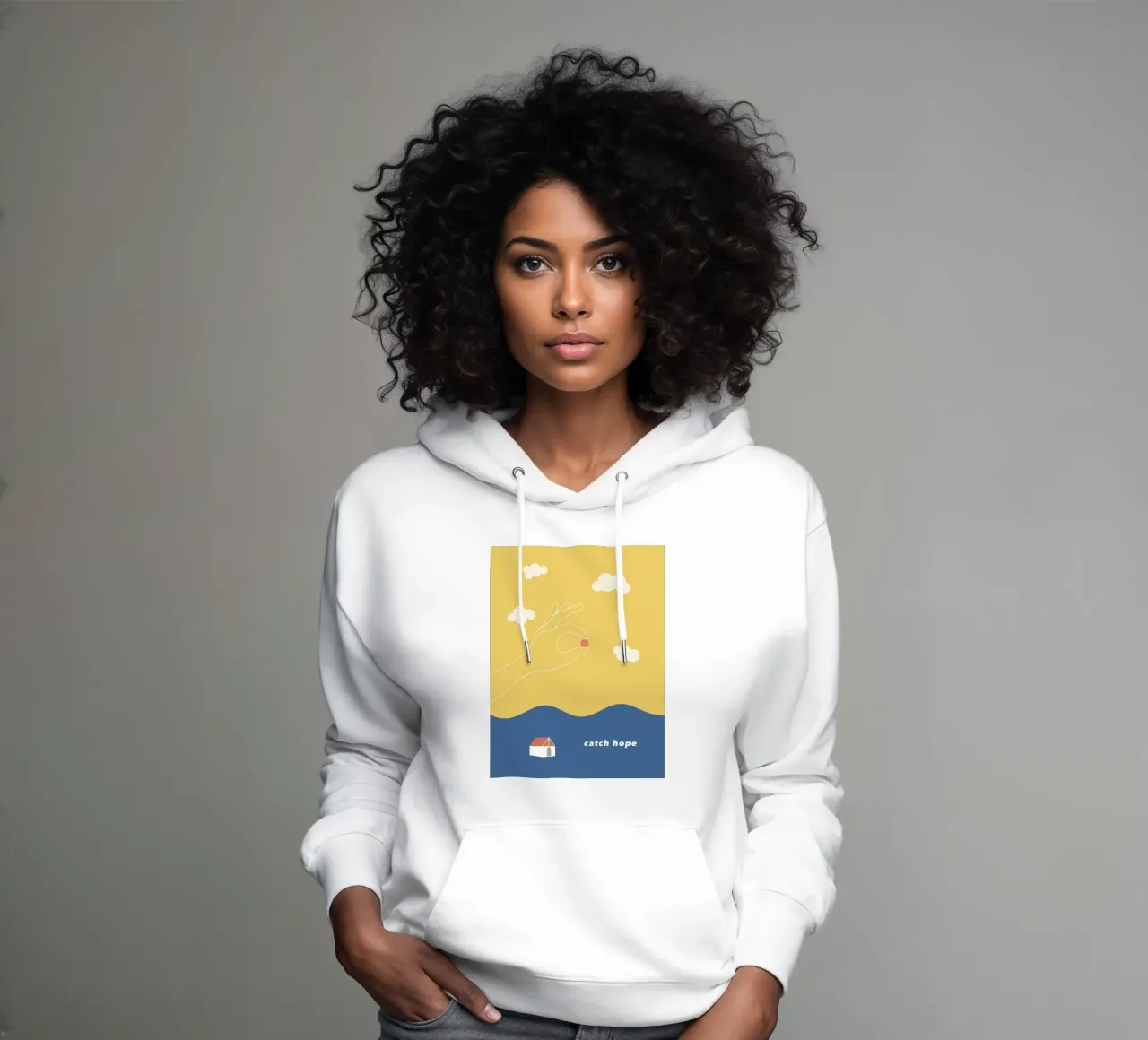catch hope felpa con cappuccio da natural neutral