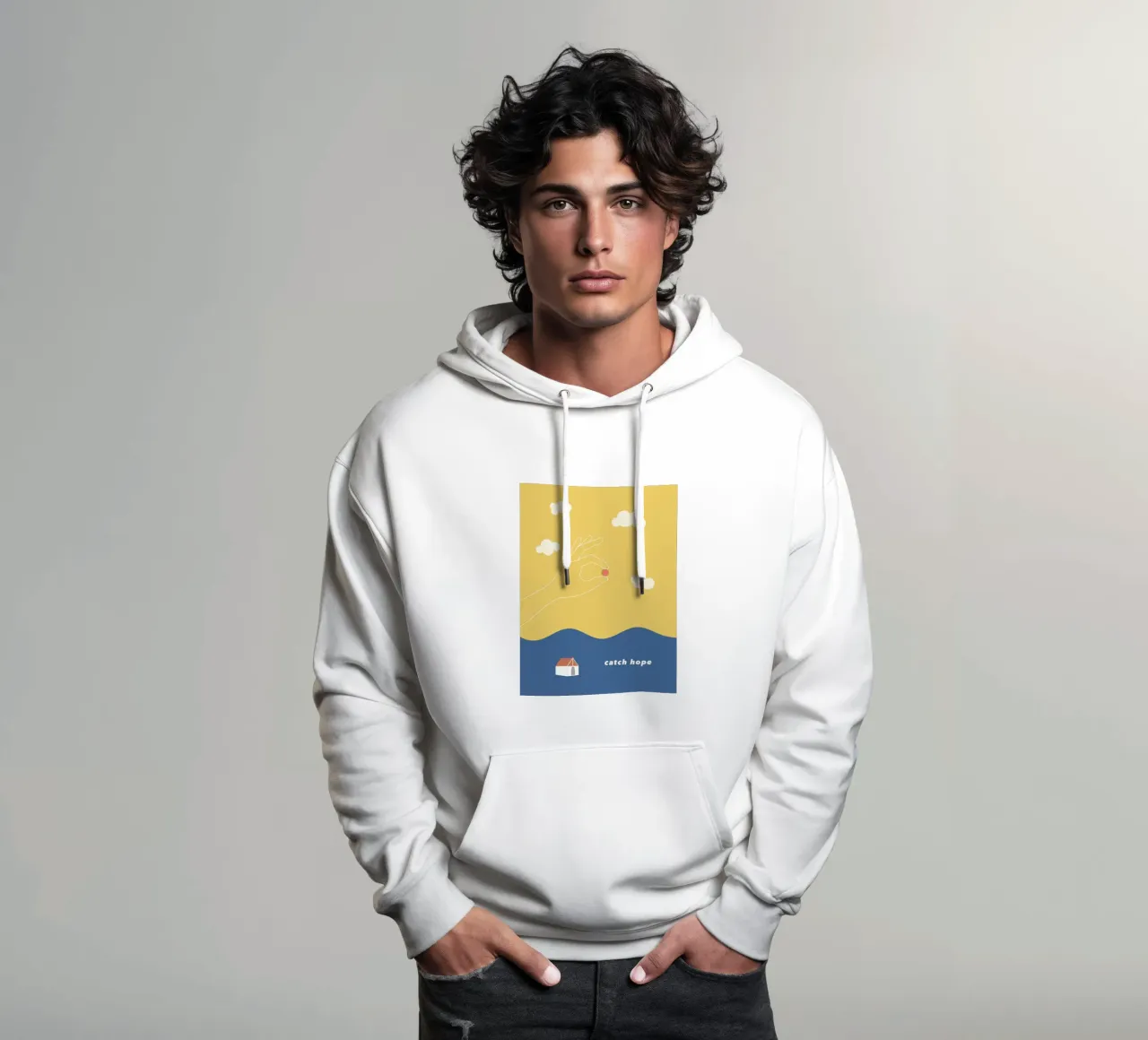 catch hope felpa con cappuccio da natural neutral