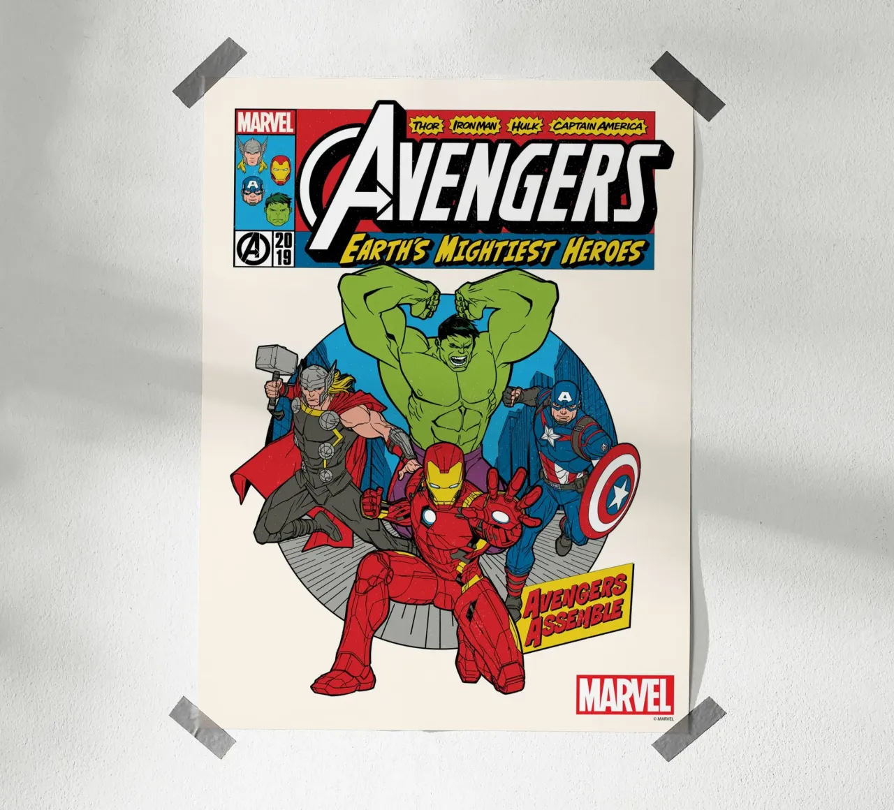 The Avengers essemble poster con telaio in plastica da MARVEL Designs by JUNIQE