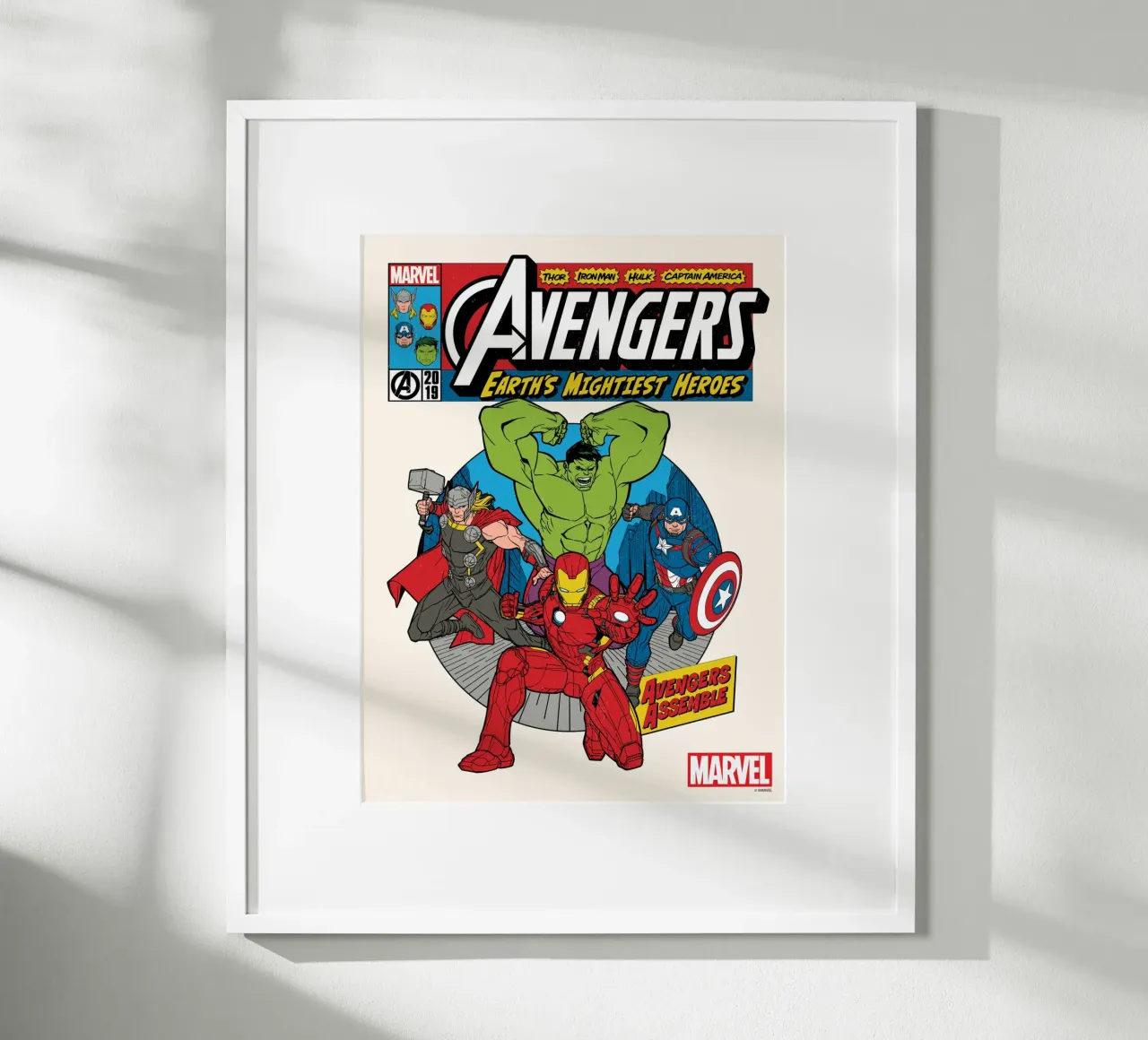 The Avengers essemble poster con telaio in plastica da MARVEL Designs by JUNIQE