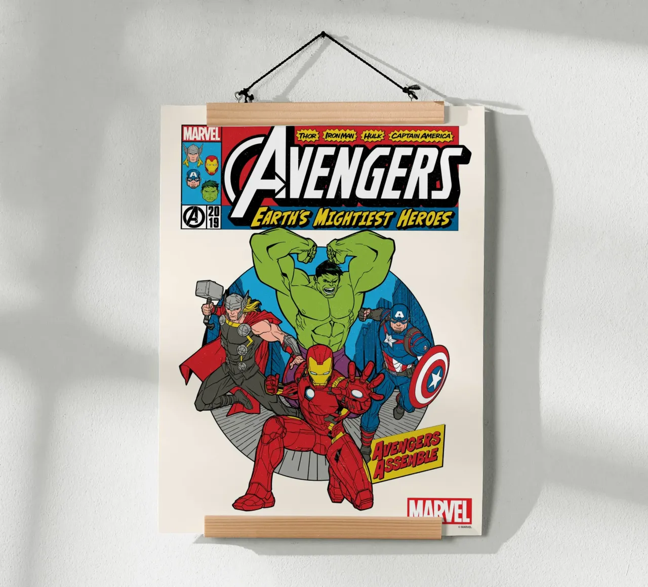 The Avengers essemble poster con telaio in plastica da MARVEL Designs by JUNIQE