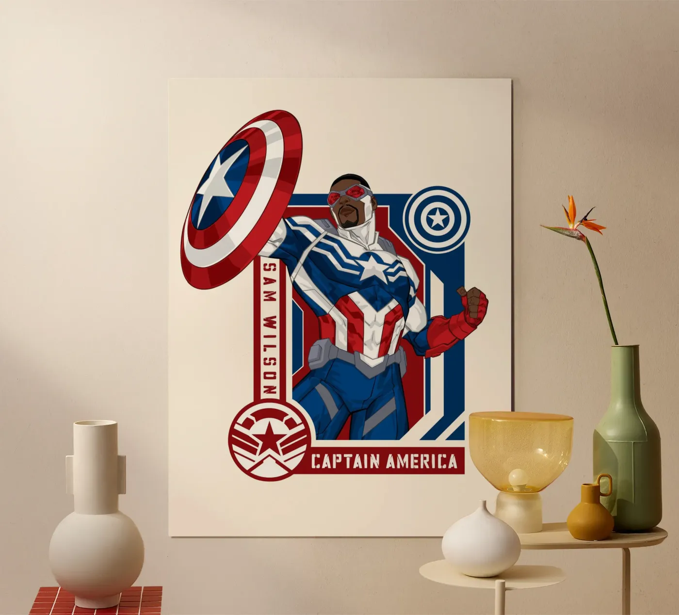 Sam Wilson - Captain American poster van MARVEL Designs by JUNIQE