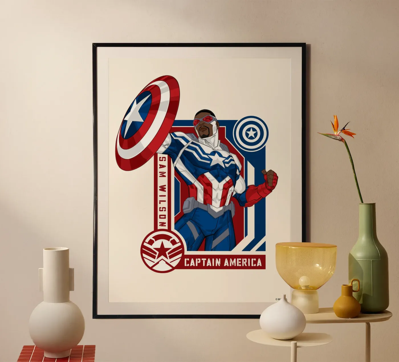 Sam Wilson - Captain American poster van MARVEL Designs by JUNIQE