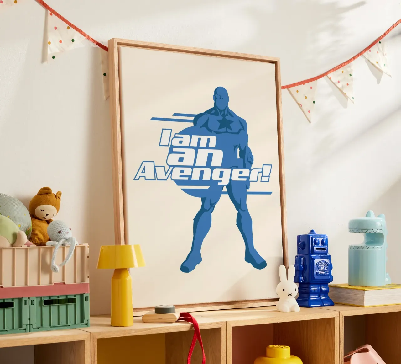 Captain America - I am an Avenger! canvas met Baklijst van MARVEL Designs by JUNIQE