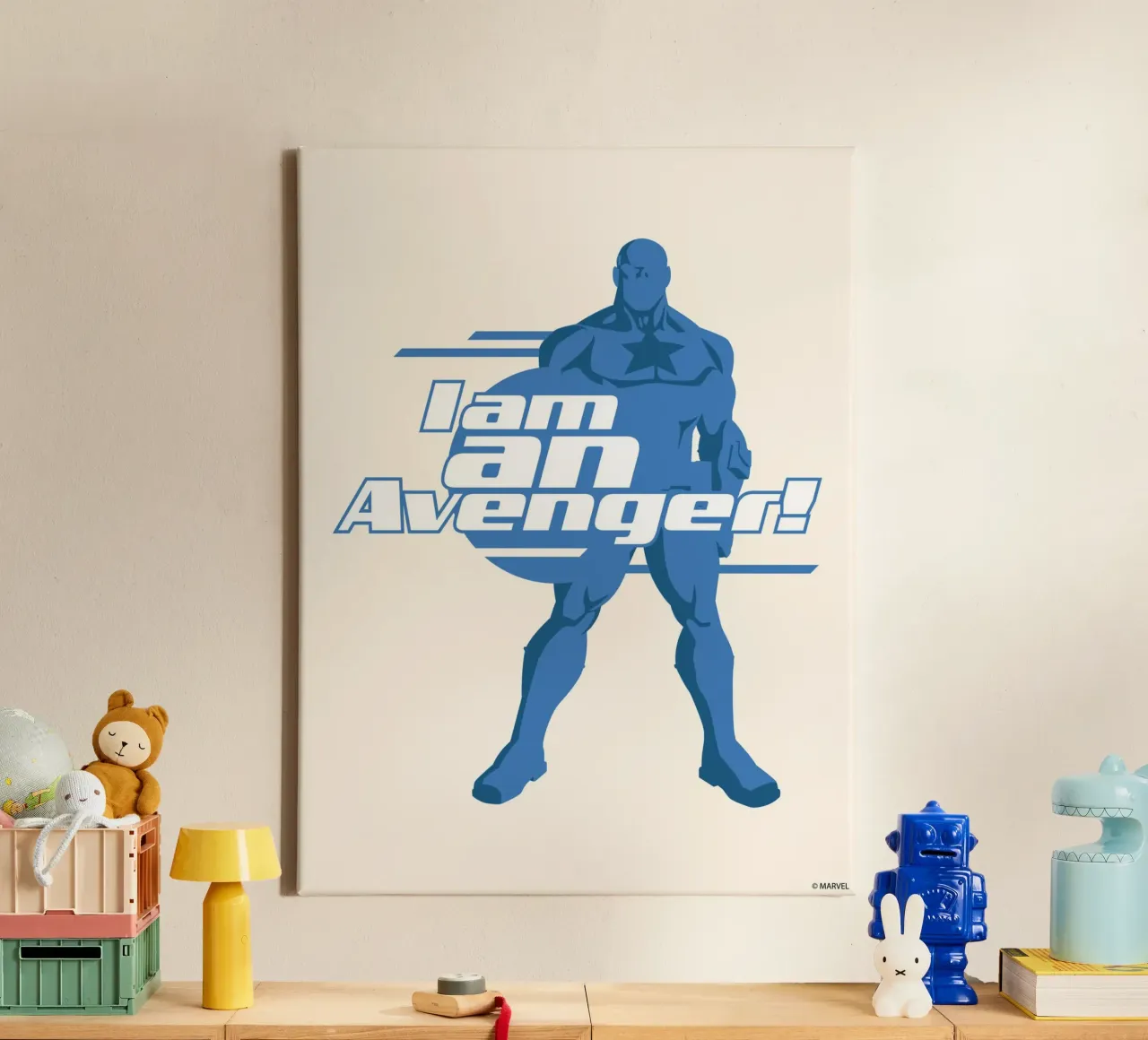 Captain America - I am an Avenger! canvas met Baklijst van MARVEL Designs by JUNIQE