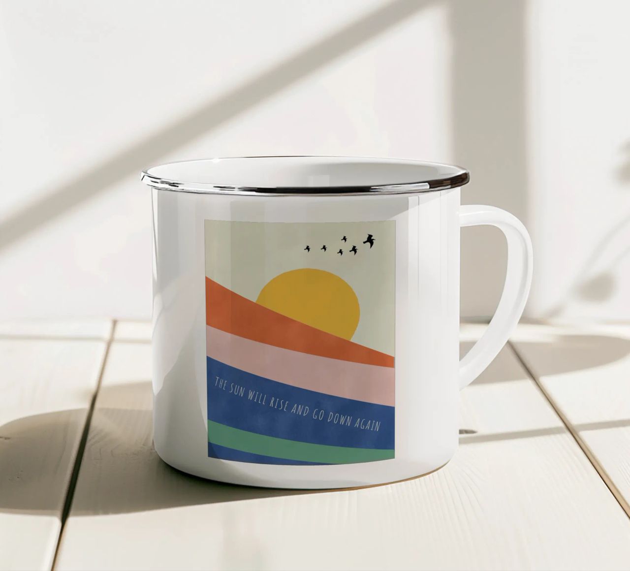 THE SUN WILL RISE AND GO DOWN AGAIN tazza in smalto da natural neutral