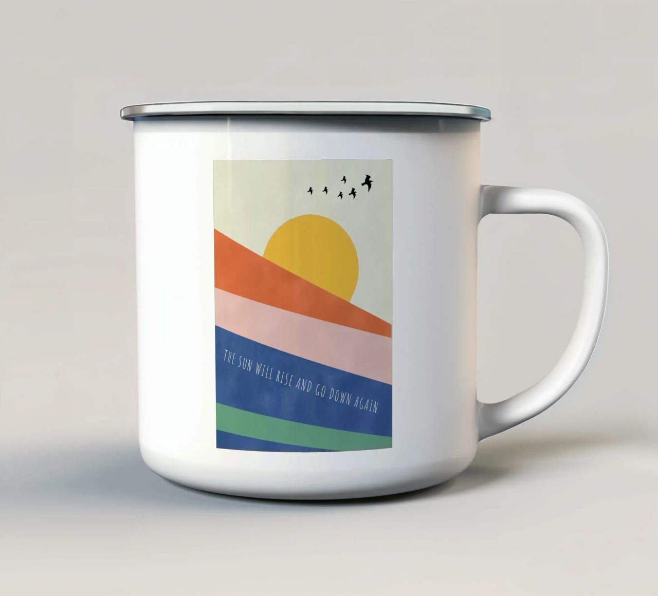 THE SUN WILL RISE AND GO DOWN AGAIN tazza in smalto da natural neutral