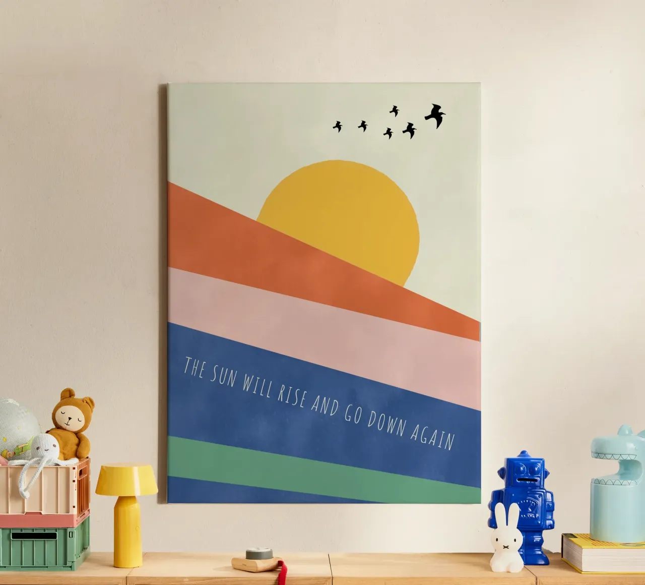 THE SUN WILL RISE AND GO DOWN AGAIN tela con Cornice a cassetta da natural neutral