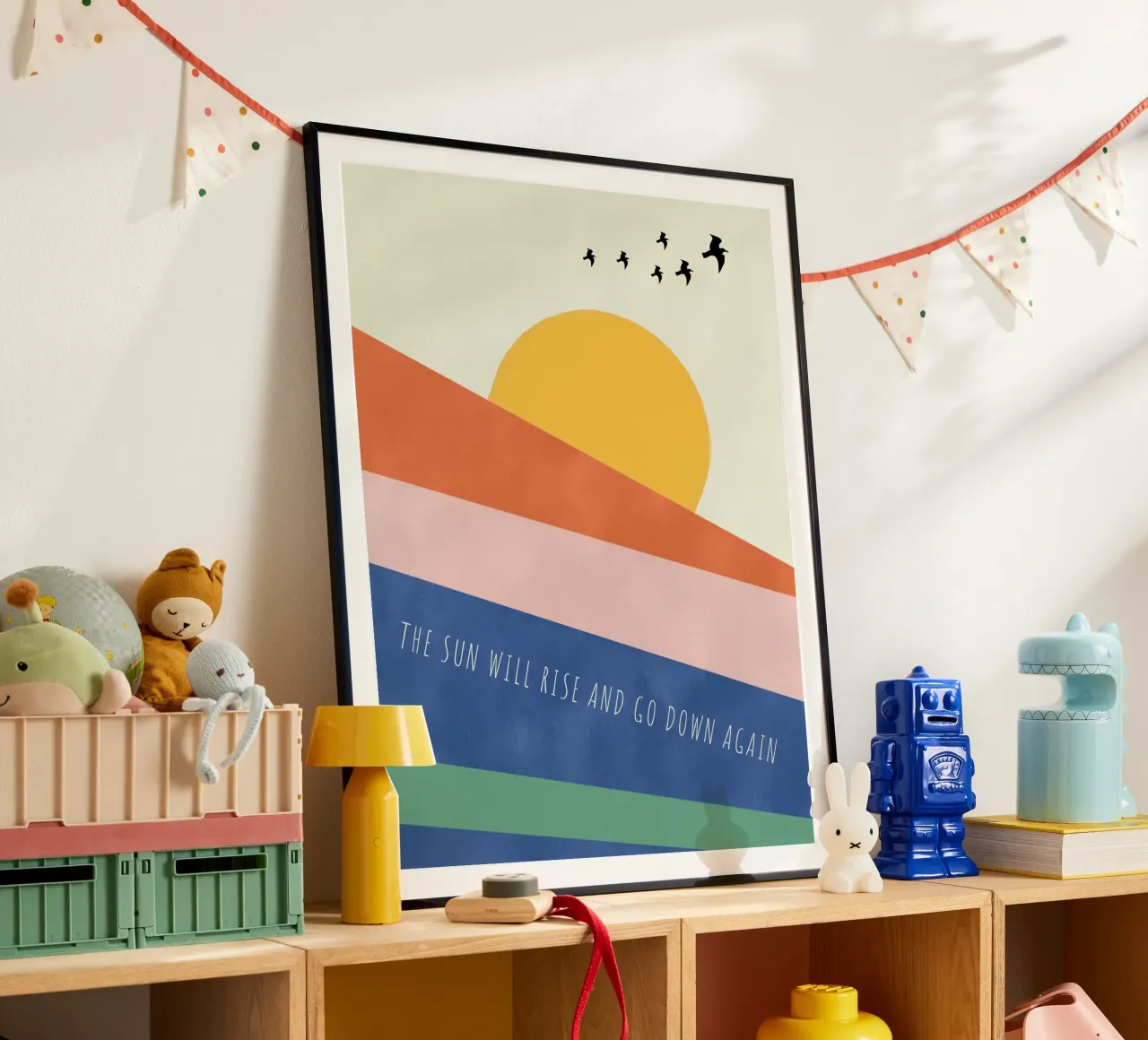 THE SUN WILL RISE AND GO DOWN AGAIN poster con telaio in plastica da natural neutral